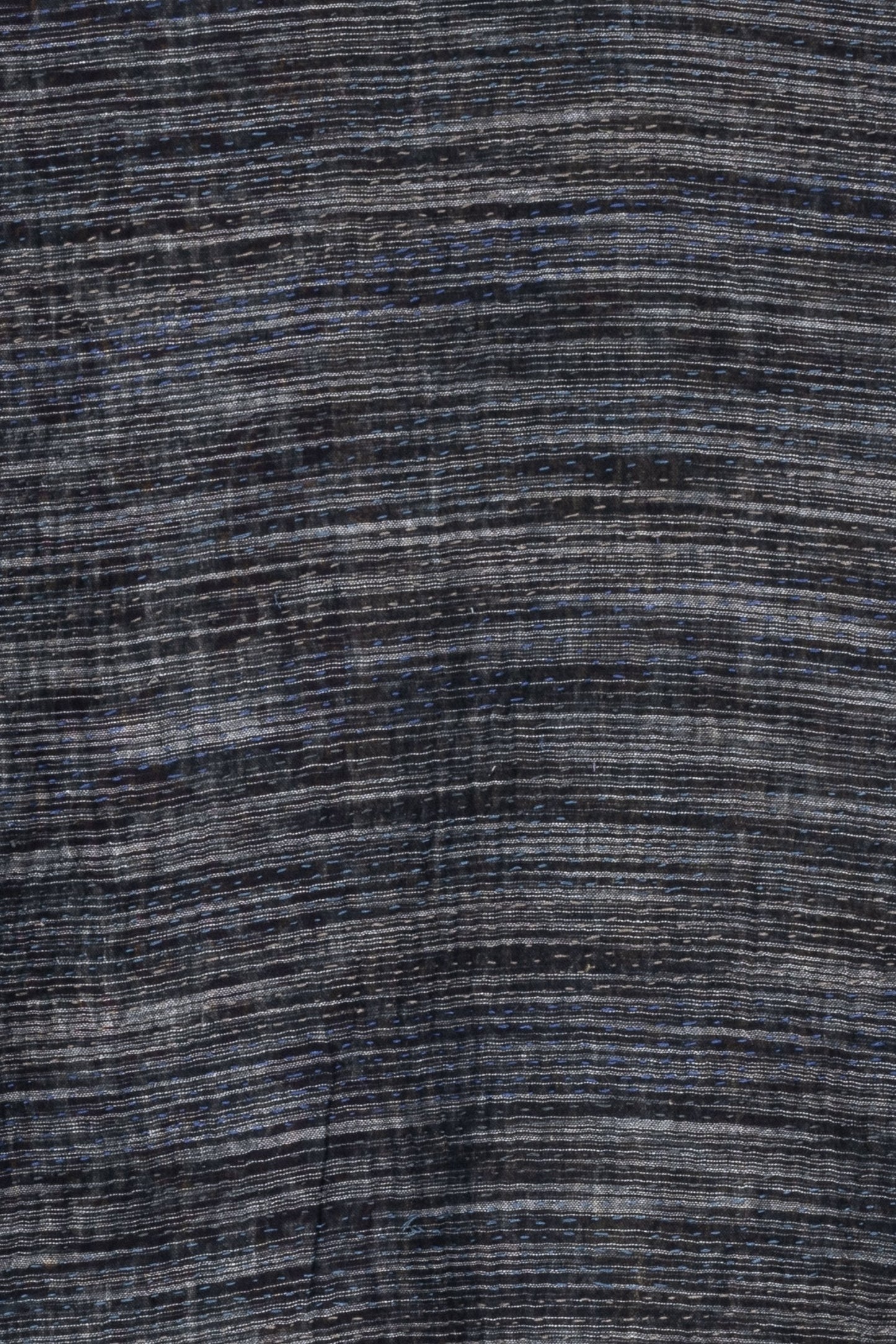 WOVEN IKAT & FRAYED PATCH KANTHA A-LINE COAT - wk4309-gry -