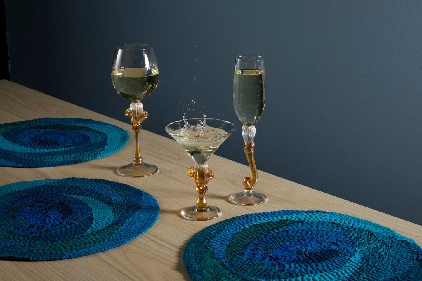 Night Sky fray patch Rose Placemat (Set of 2)