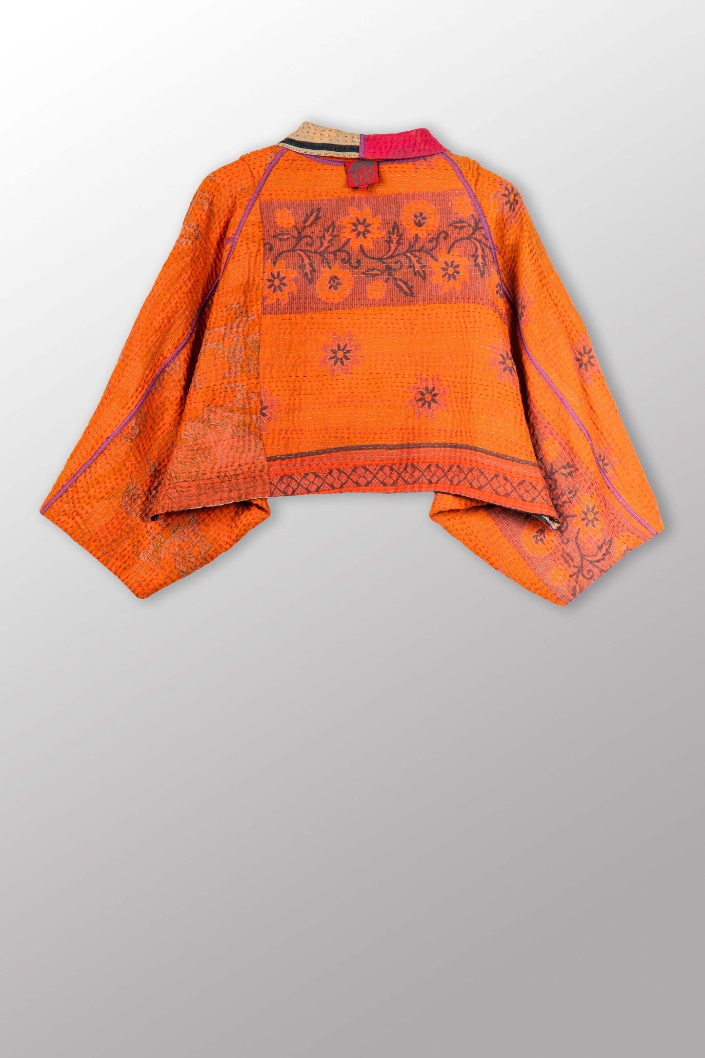 VINTAGE COTTON KANTHA PUFF SLV. SHRUG - cv4062-0056a -