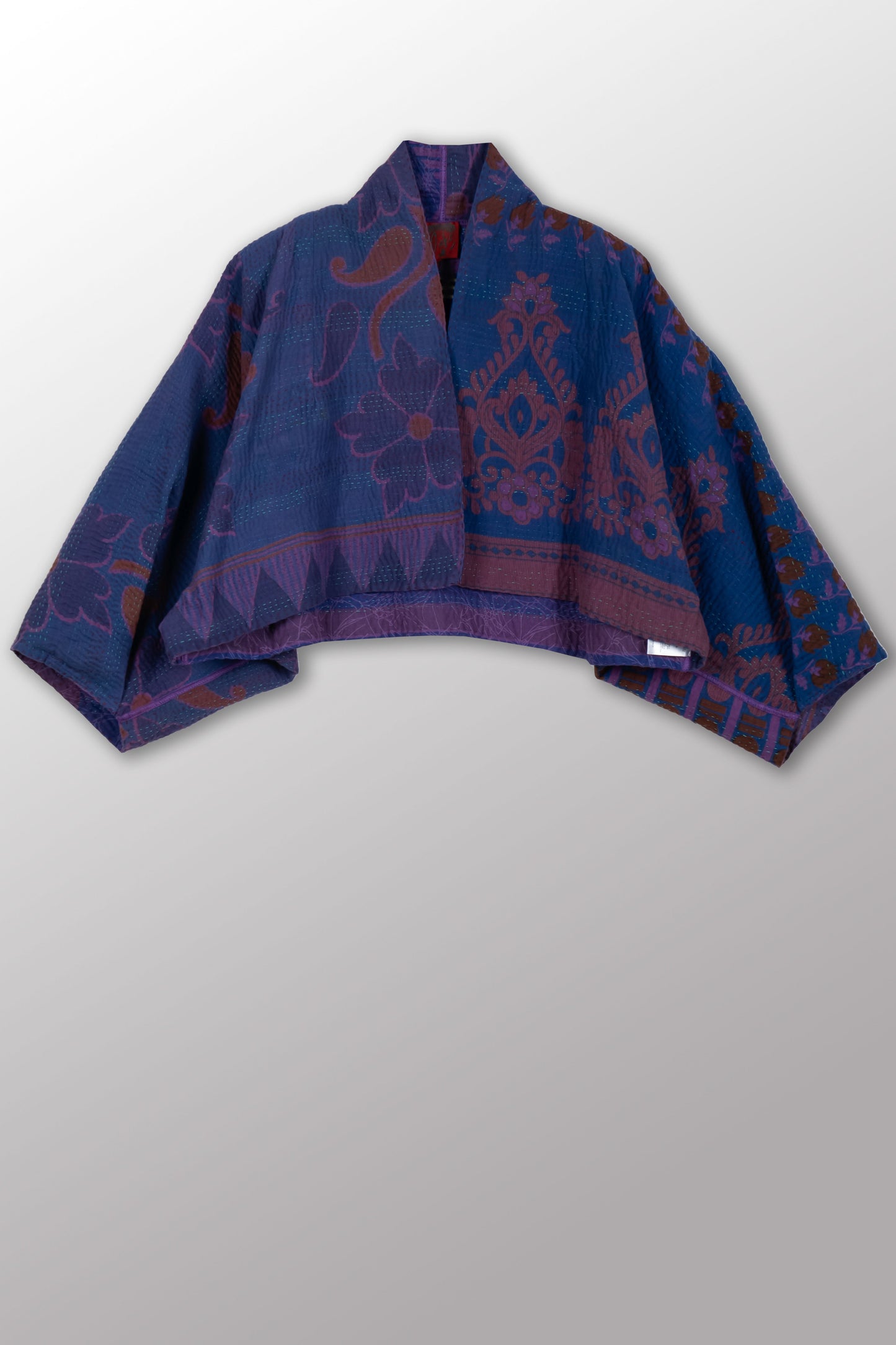 COTTON OVERDYE KANTHA PUFF SLV. SHRUG - ov4062-cprp009a -