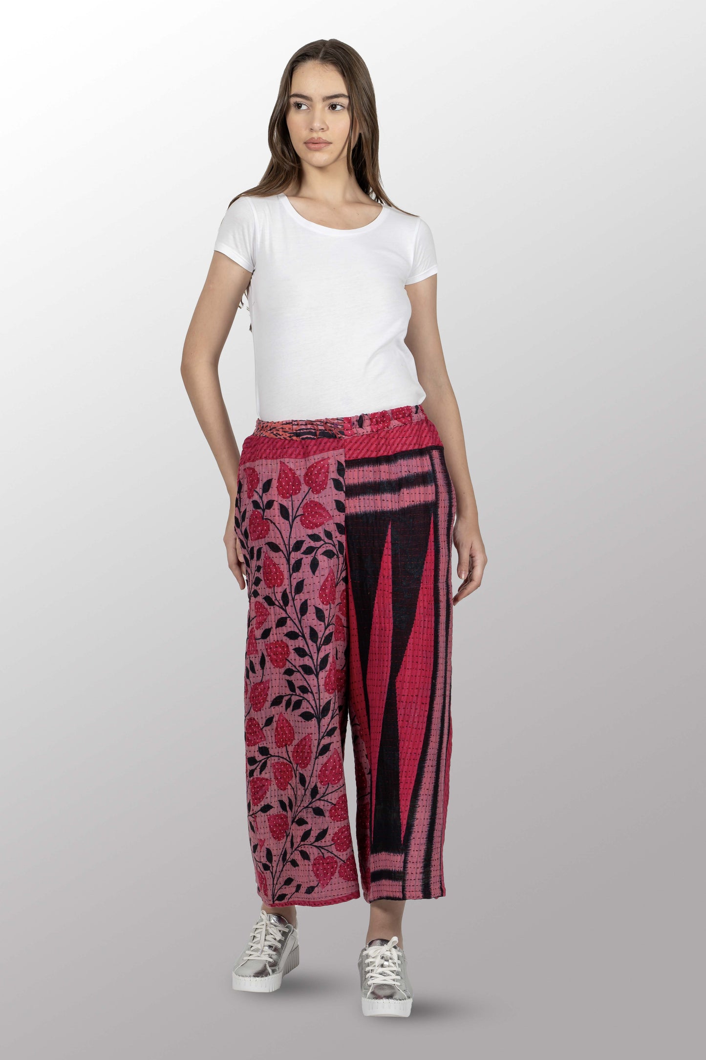 VINTAGE COTTON BBK KANTHA DRAW STRING PANTS - bl-bb2647-0001s -