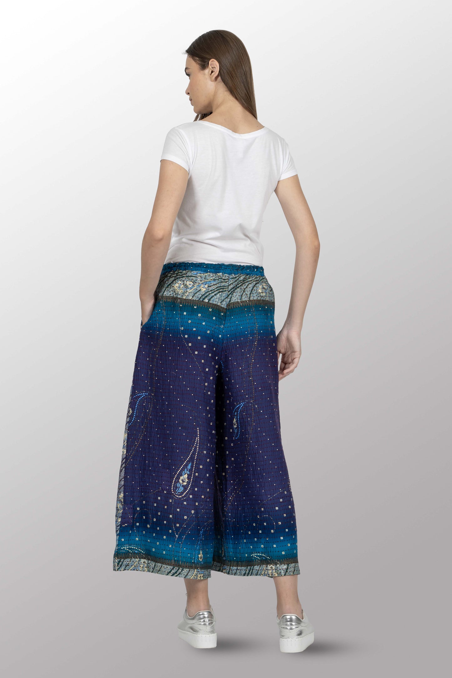 VINTAGE COTTON BBK KANTHA DRAW STRING PANTS - bl-bb2647-0002m -