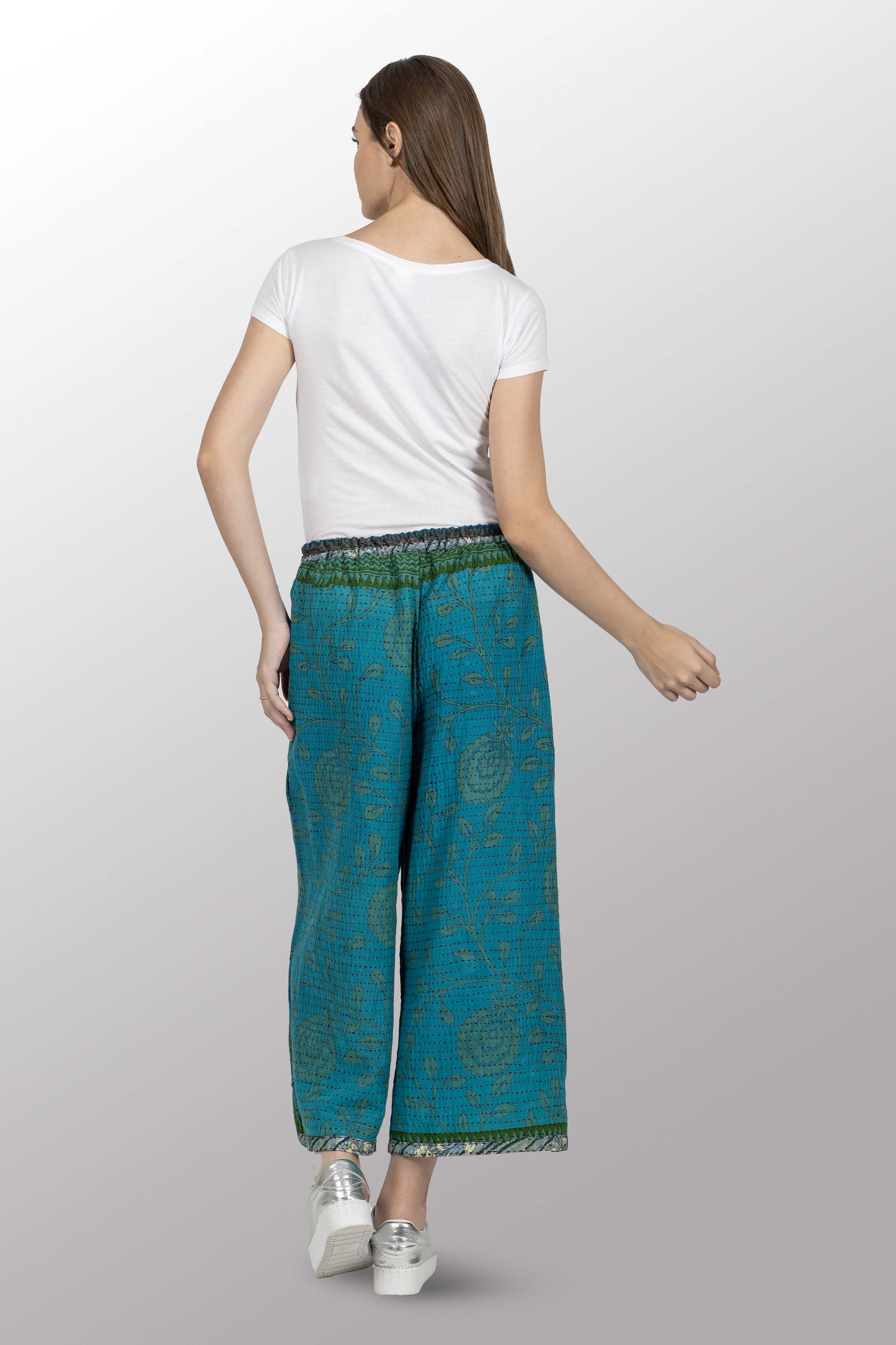 VINTAGE COTTON BBK KANTHA DRAW STRING PANTS - bl-bb2647-0002m -