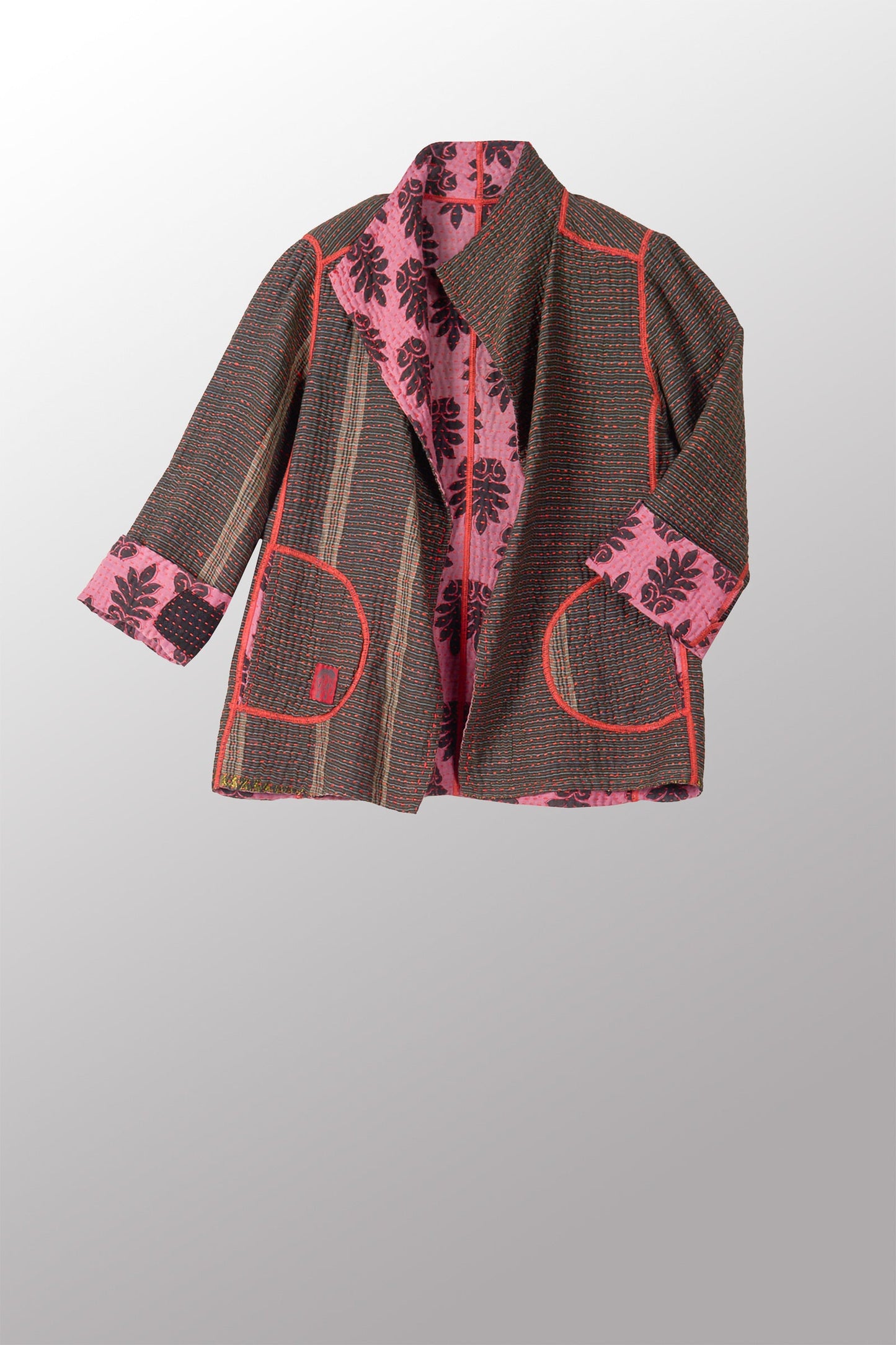 VINTAGE COTTON BBK KANTHA SHORT JKT - bb4007-mlt -