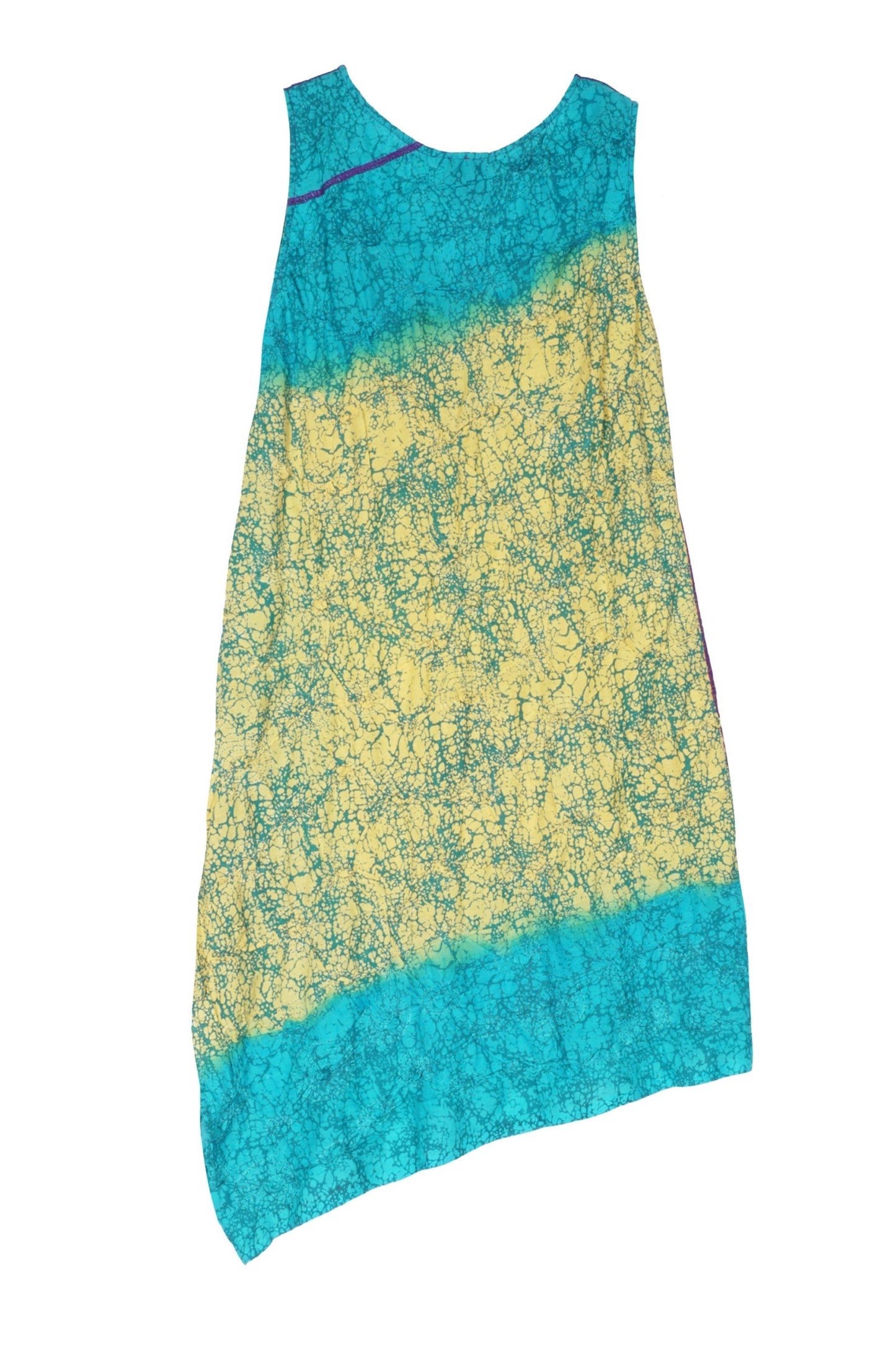 OMBRE MUD DYE SHIBORI KANTHA TUNIC - md1502-ylw -