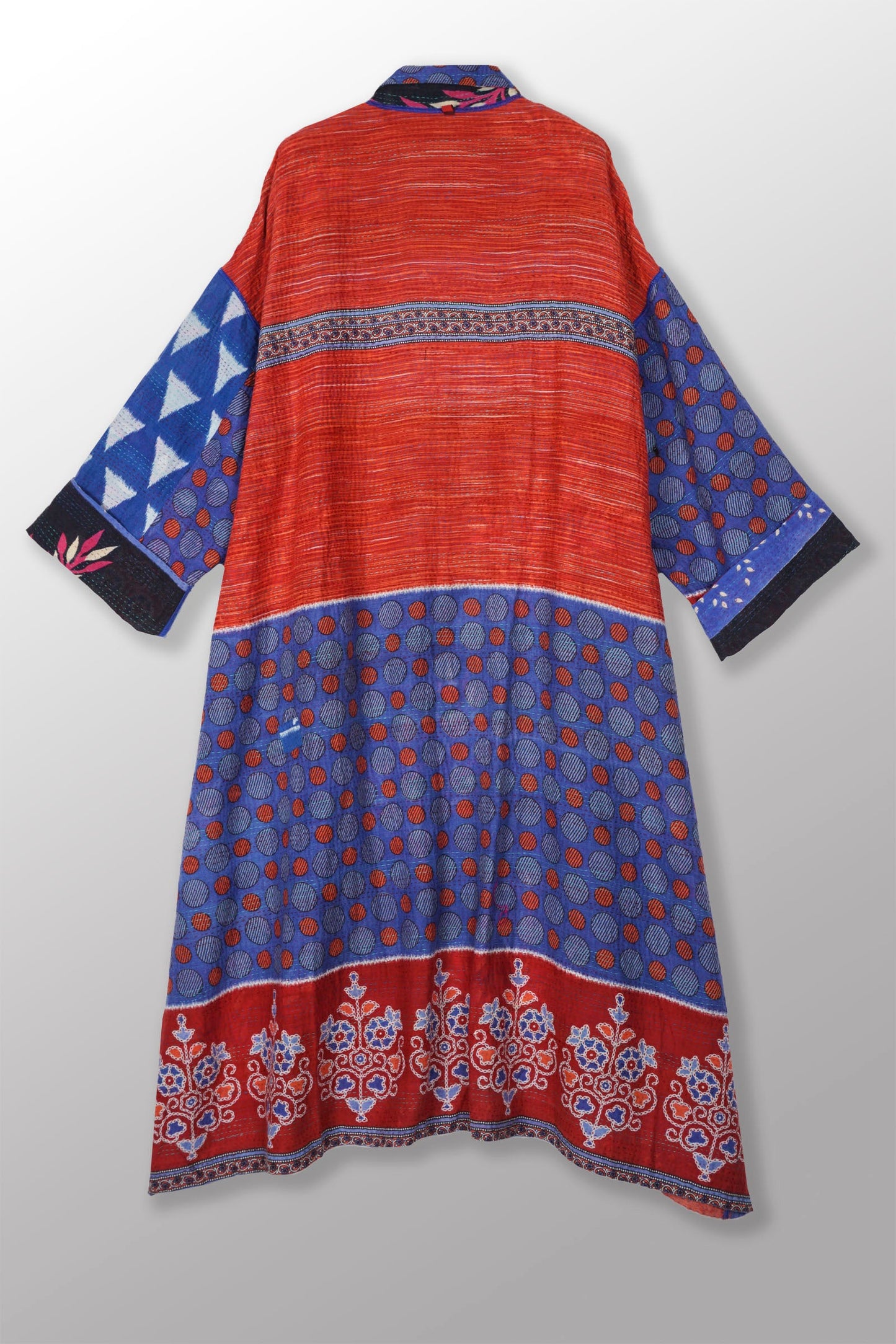VINTAGE COTTON KANTHA OVERSIZED COAT - cv2326-0004a -