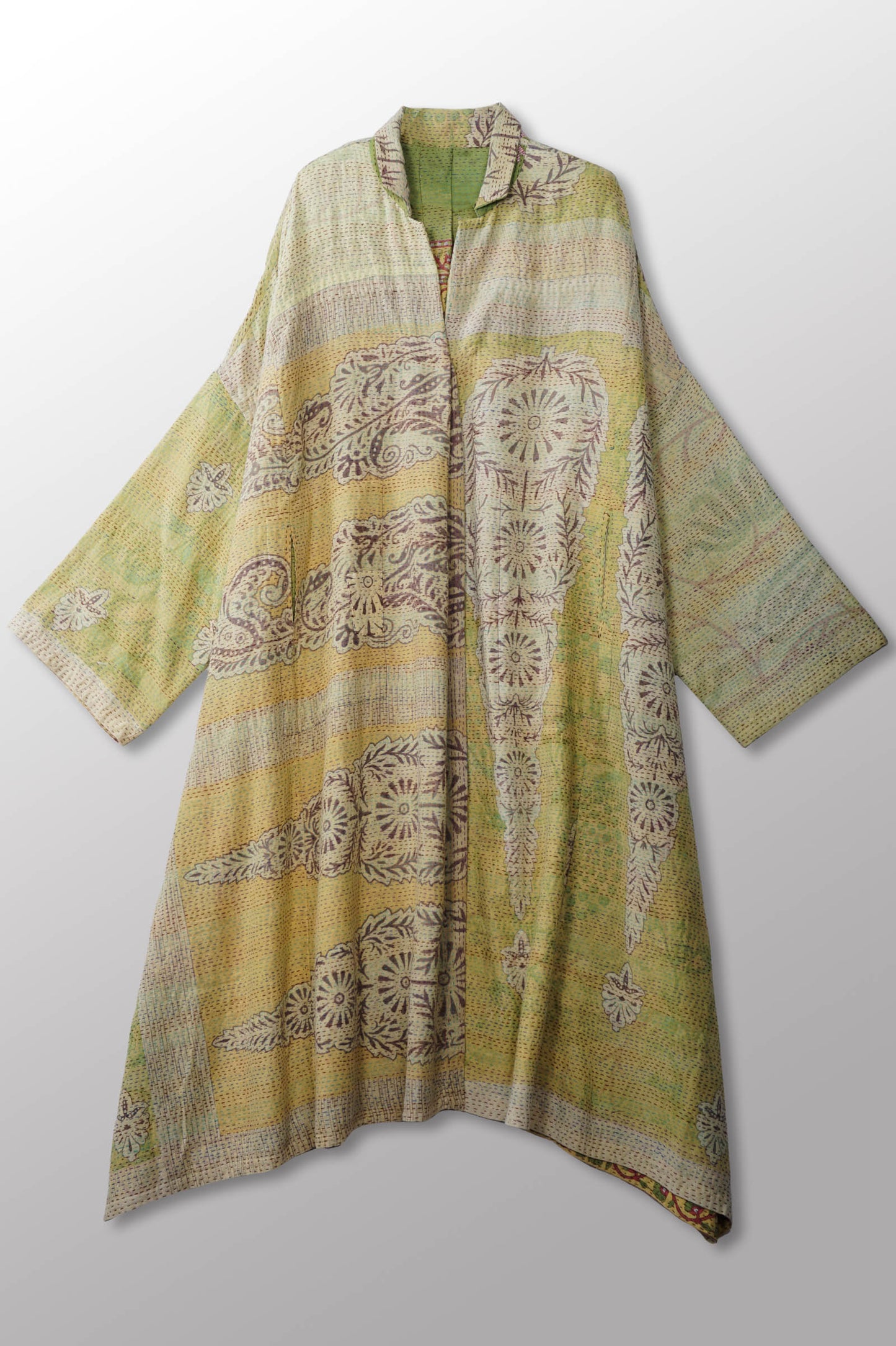 VINTAGE COTTON KANTHA OVERSIZE DRESS - cv2432-0001a -
