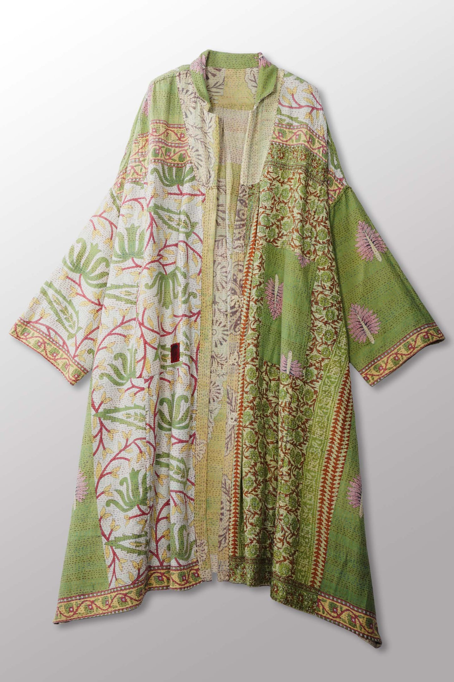 VINTAGE COTTON KANTHA OVERSIZE DRESS - cv2432-0001a -