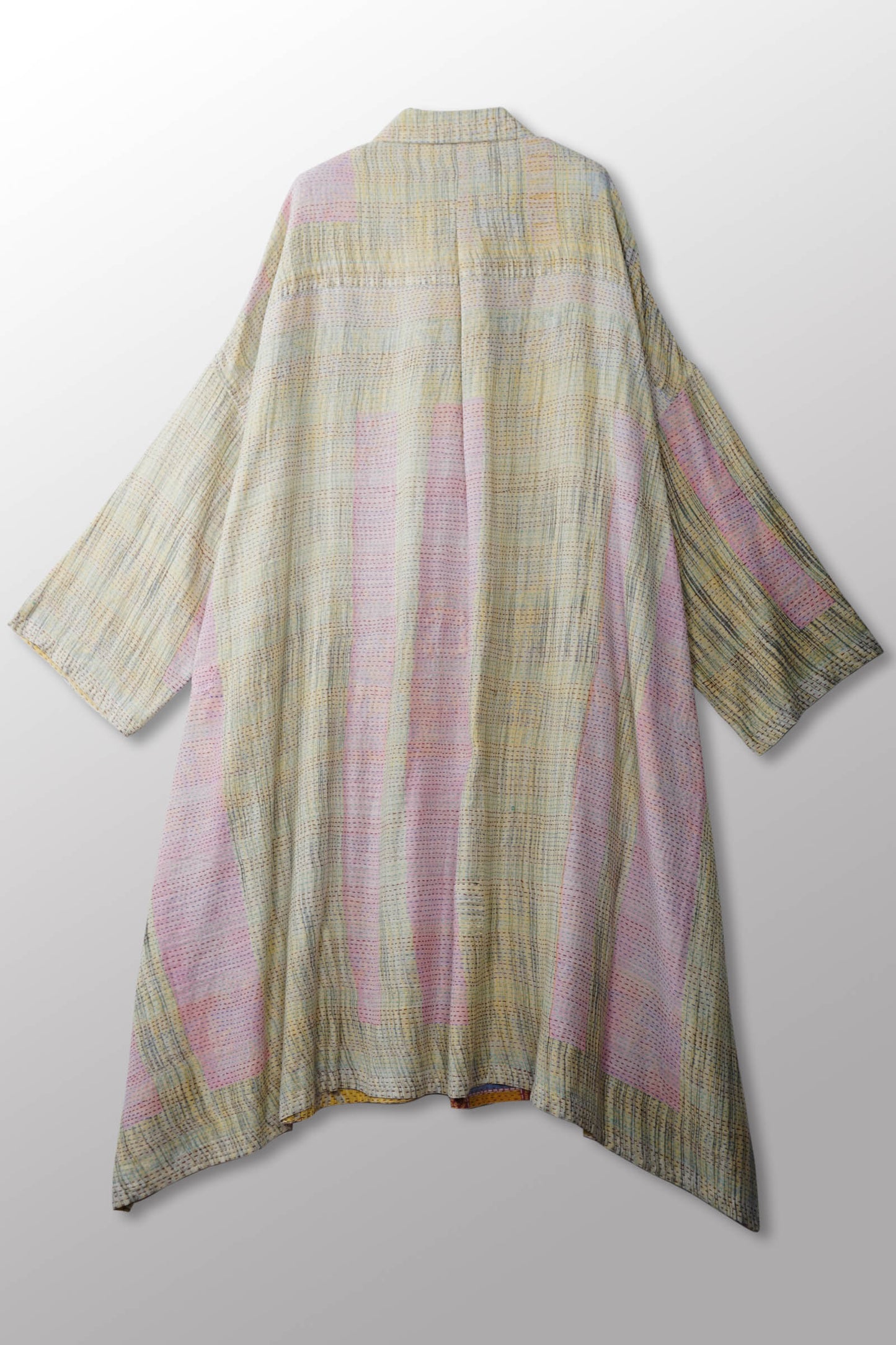 VINTAGE COTTON KANTHA OVERSIZE DRESS - cv2432-0003a -