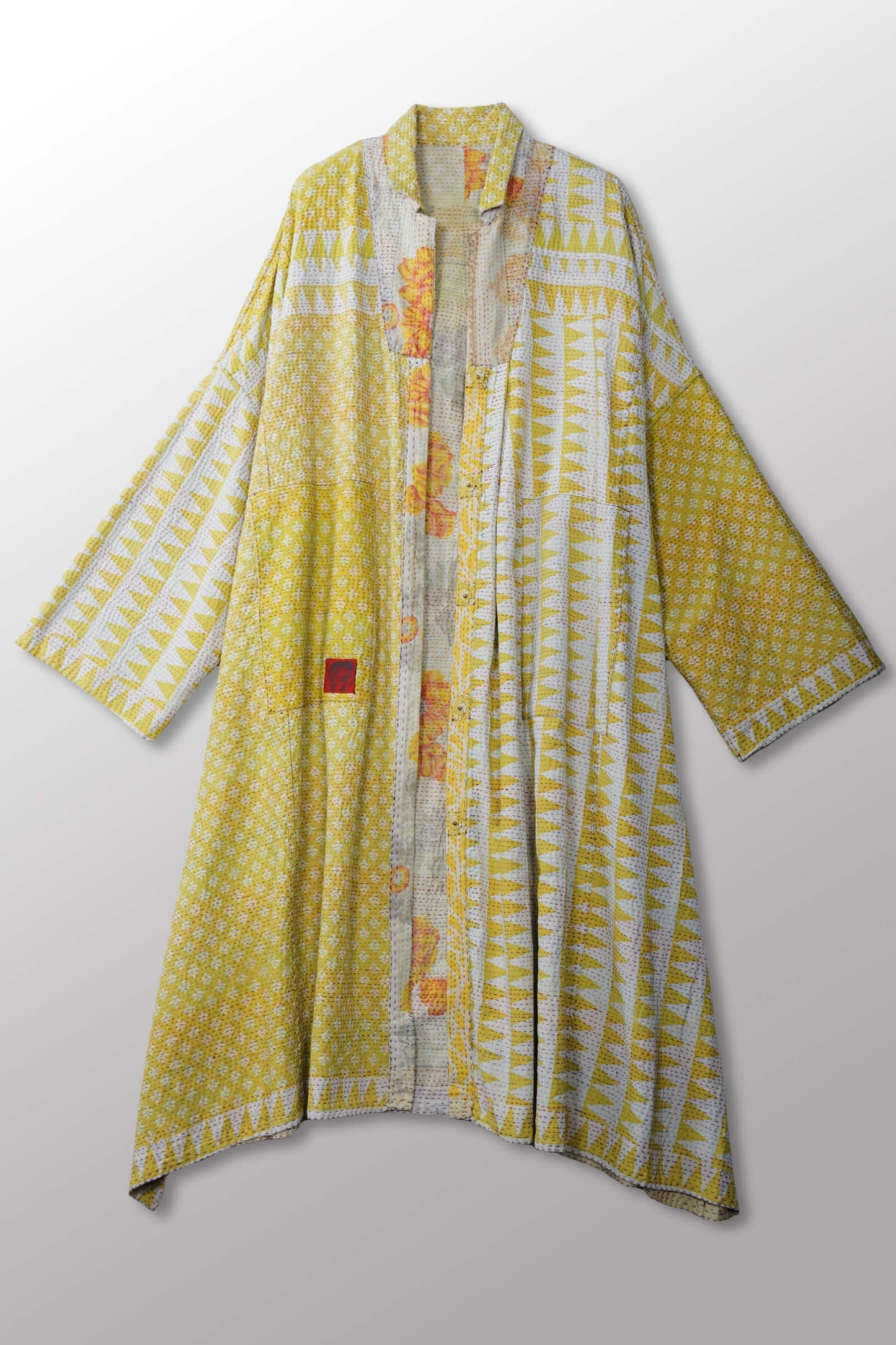 VINTAGE COTTON KANTHA OVERSIZE DRESS - cv2432-0004a -