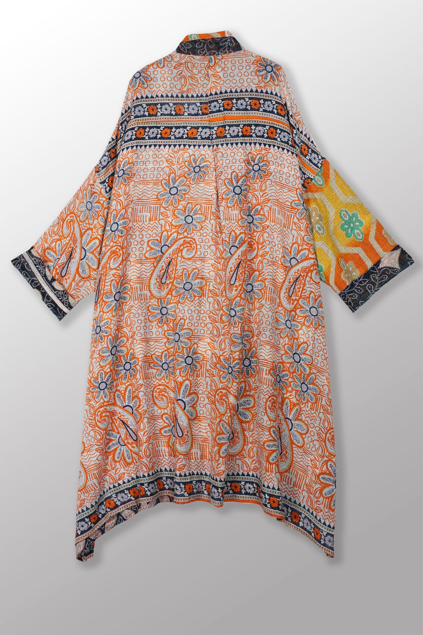VINTAGE COTTON KANTHA OVERSIZE DRESS - cv2432-0005a -