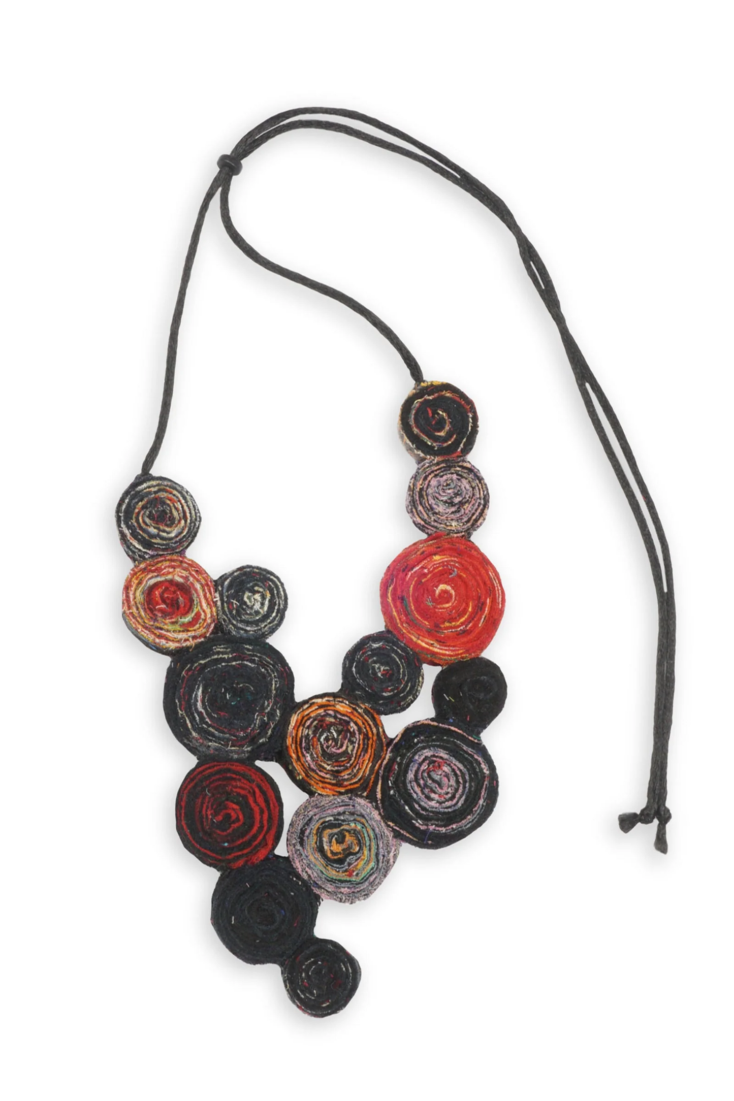 VINTAGE COTTON KANTHA EDDY SHORT NECKLACE - cv2715-blr -