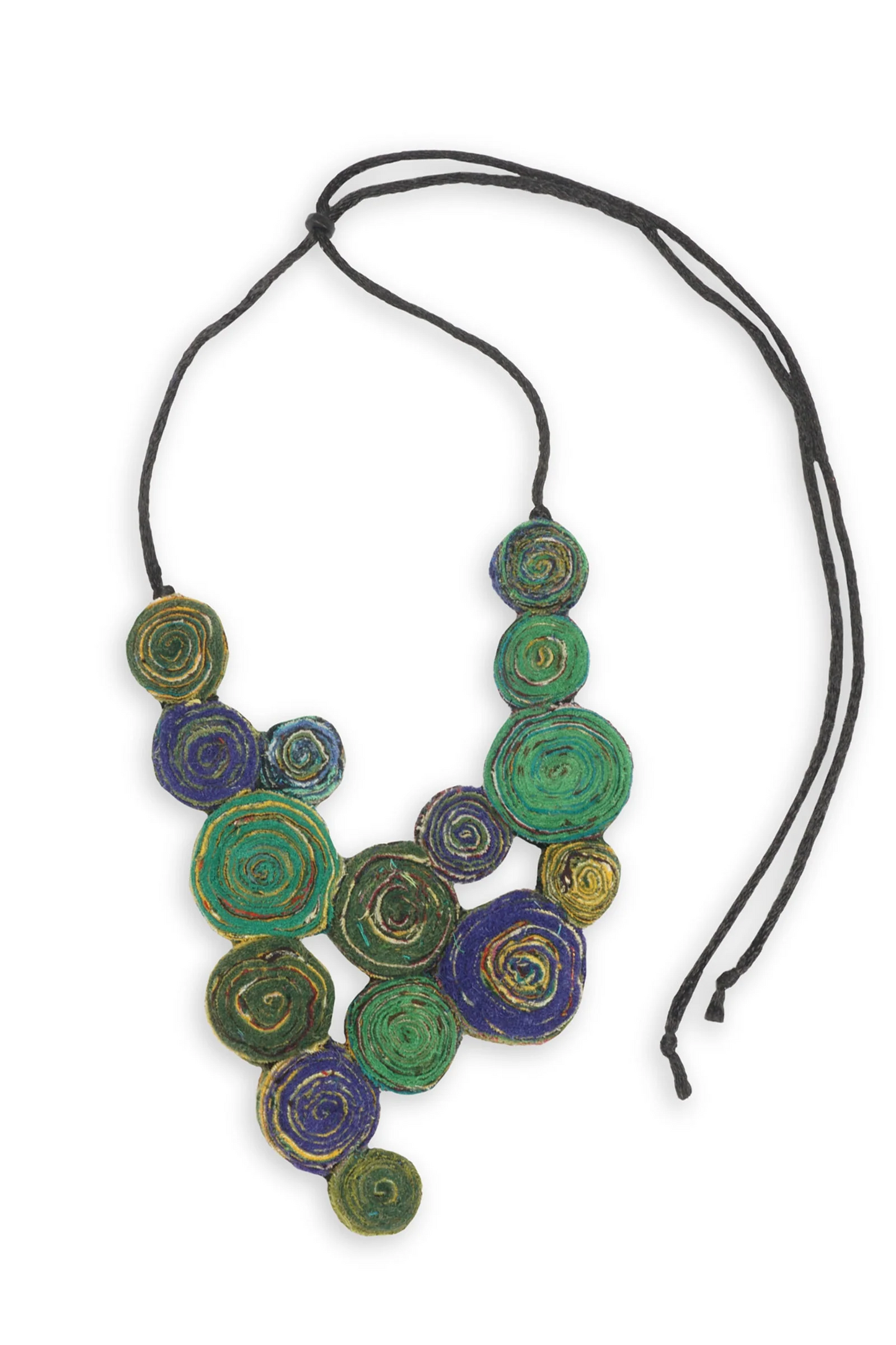 VINTAGE COTTON KANTHA EDDY SHORT NECKLACE - cv2715-grb -