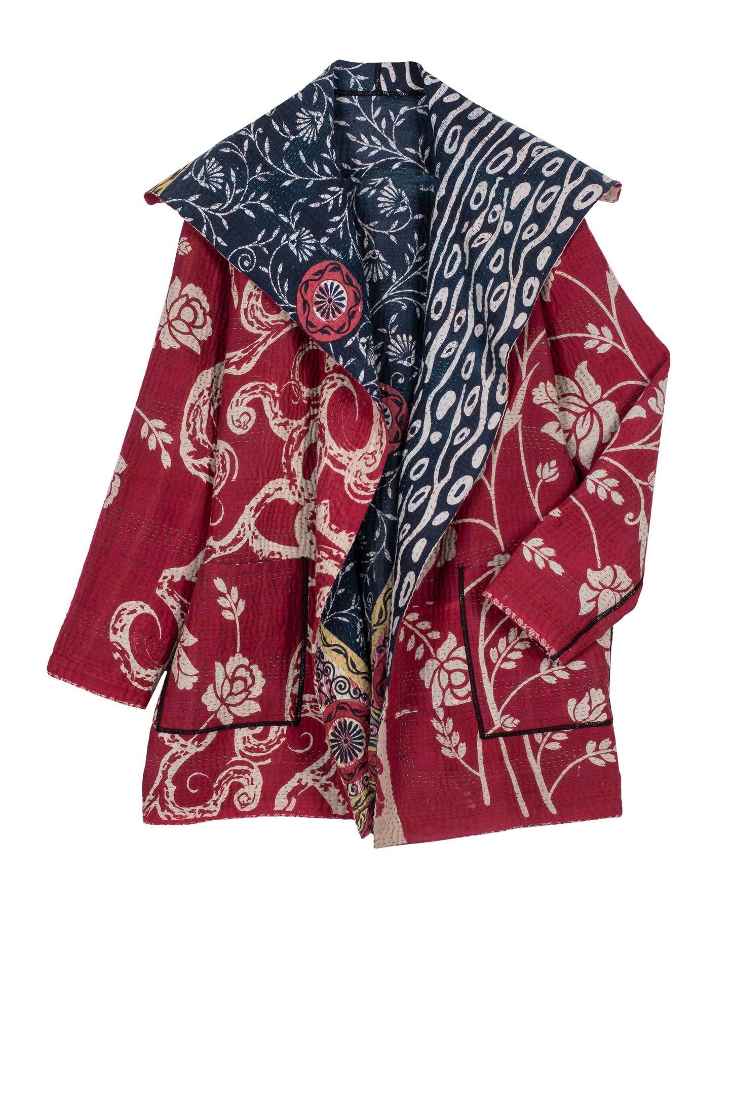 VINTAGE COTTON KANTHA POCKET JKT - cv4002-5002a -