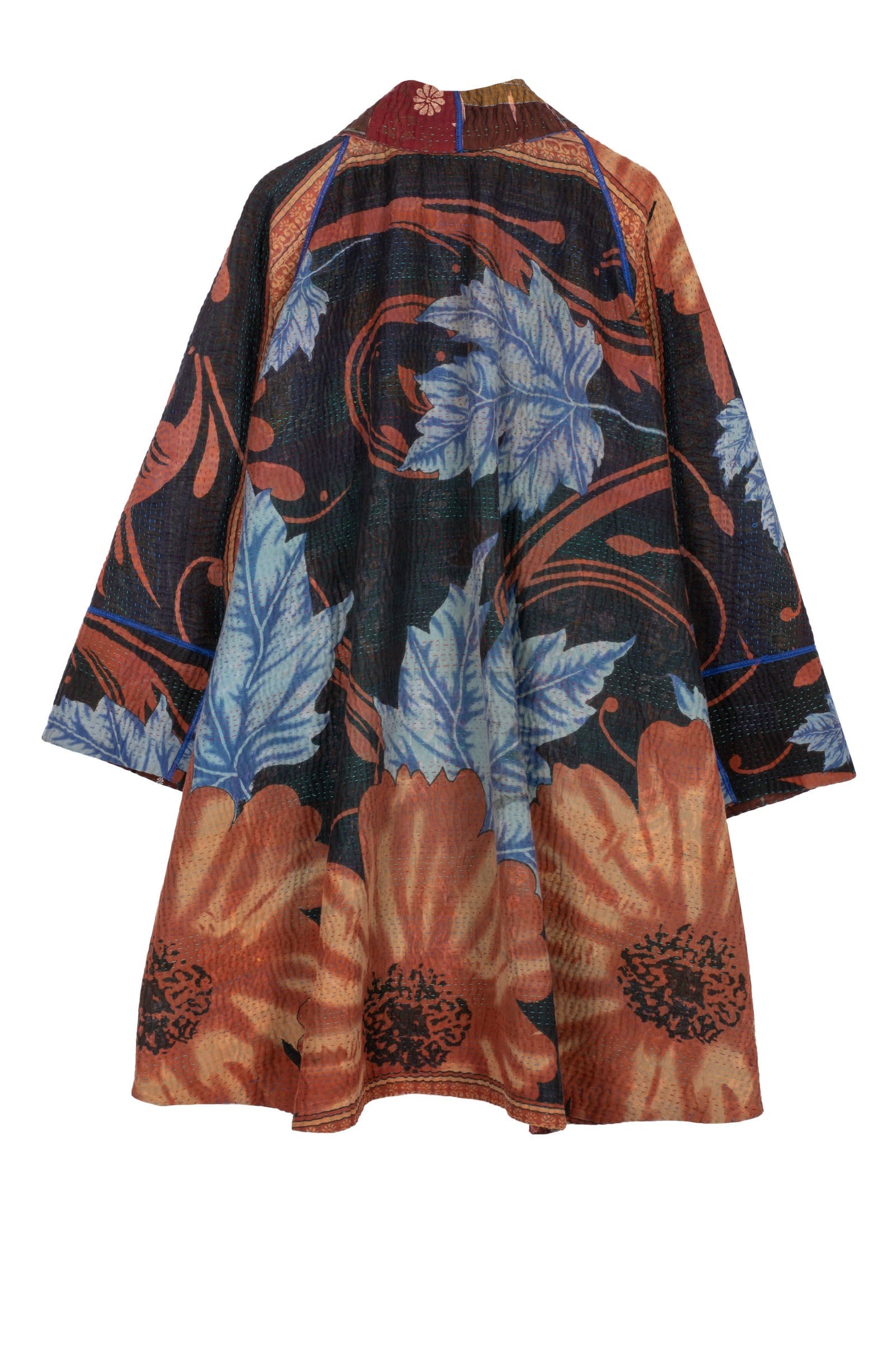 VINTAGE COTTON KANTHA KIMONO LONG JACKET - cv4005-5003a -