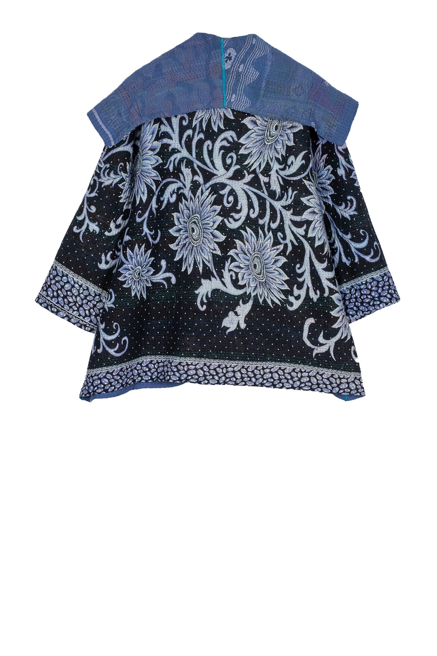 VINTAGE COTTON KANTHA FLARE JACKET - cv4010-5001a -