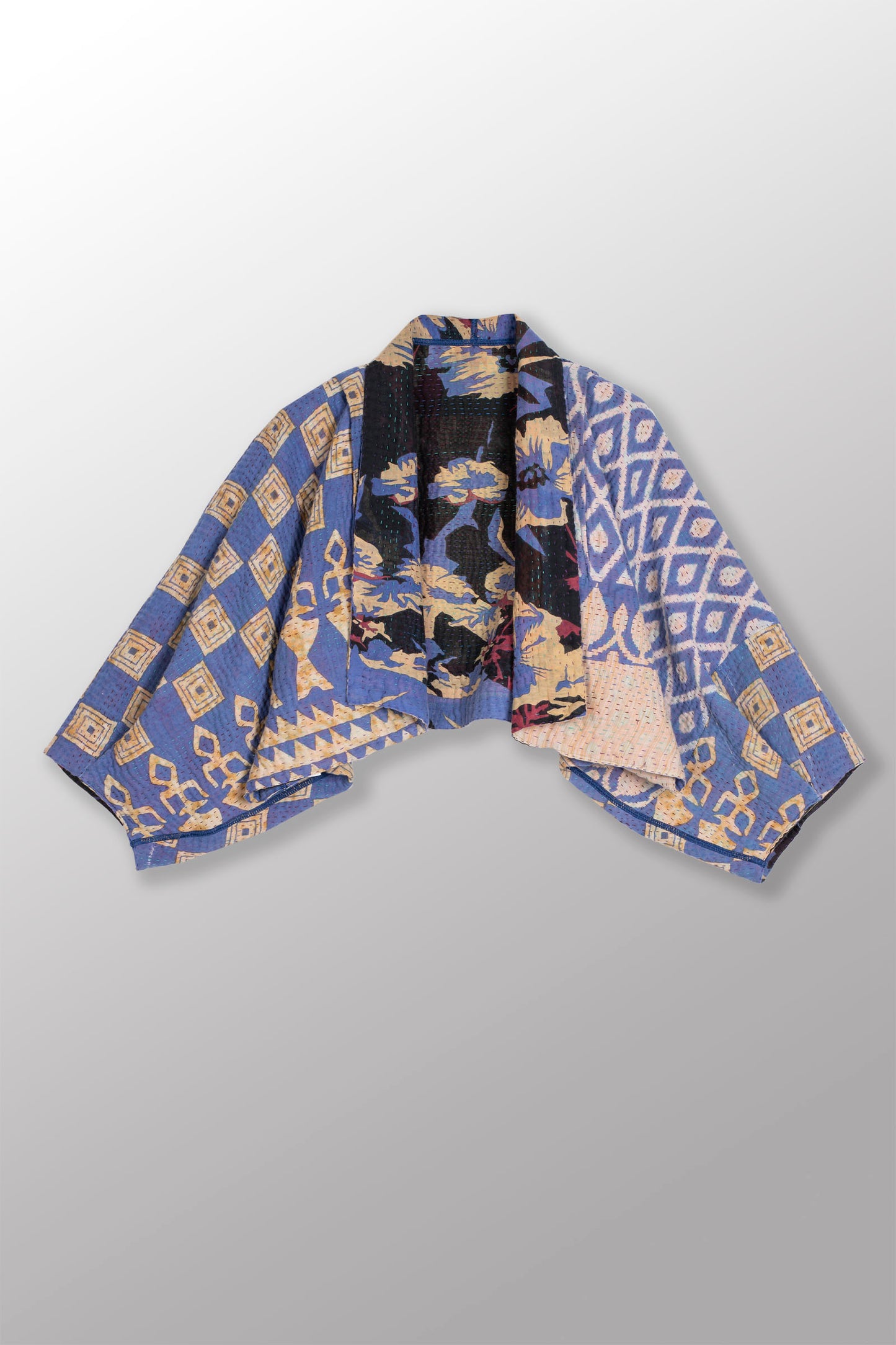 VINTAGE COTTON KANTHA PUFF SLV. SHRUG - cv4062-0037a -