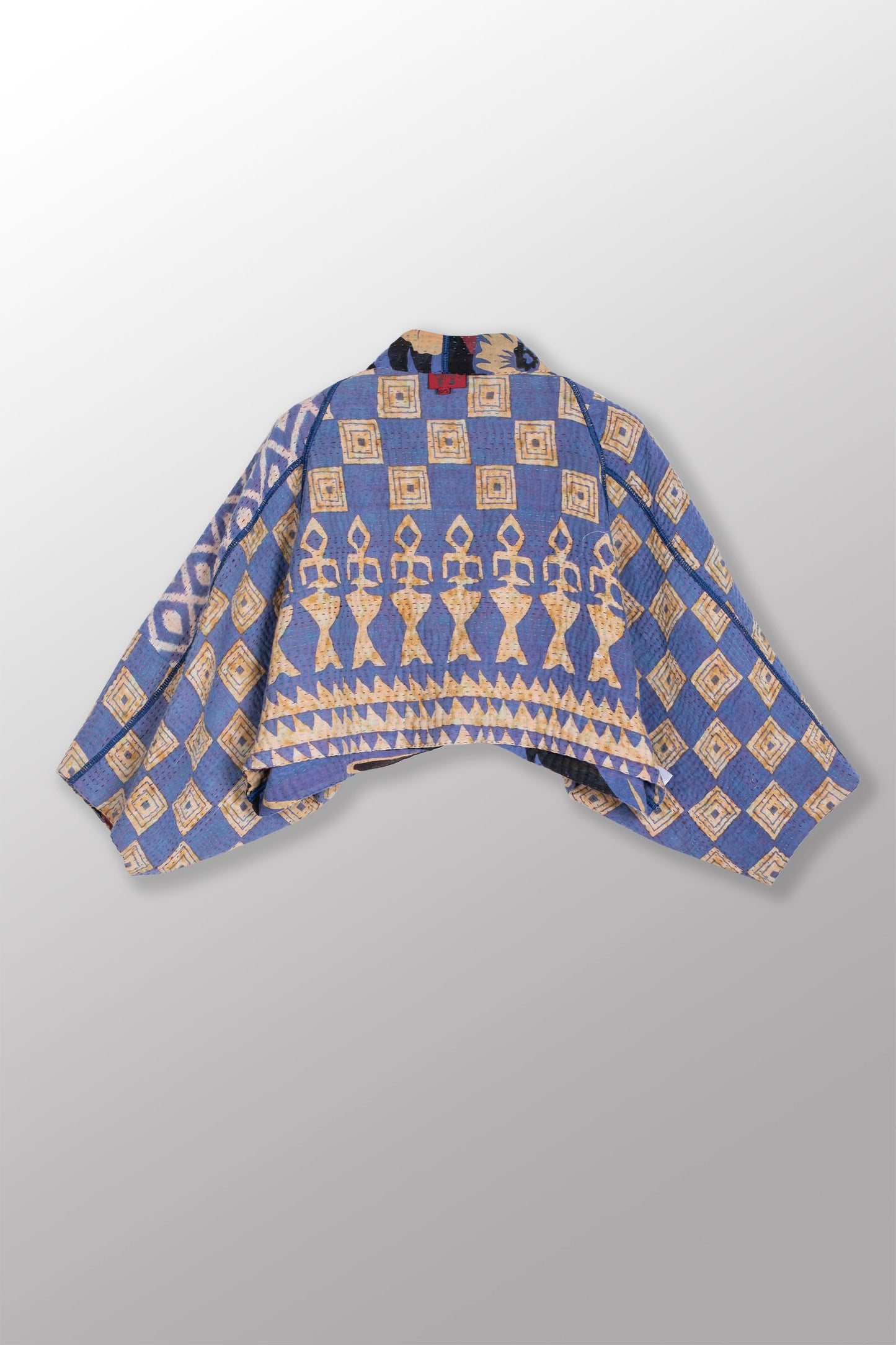 VINTAGE COTTON KANTHA PUFF SLV. SHRUG - cv4062-0037a -