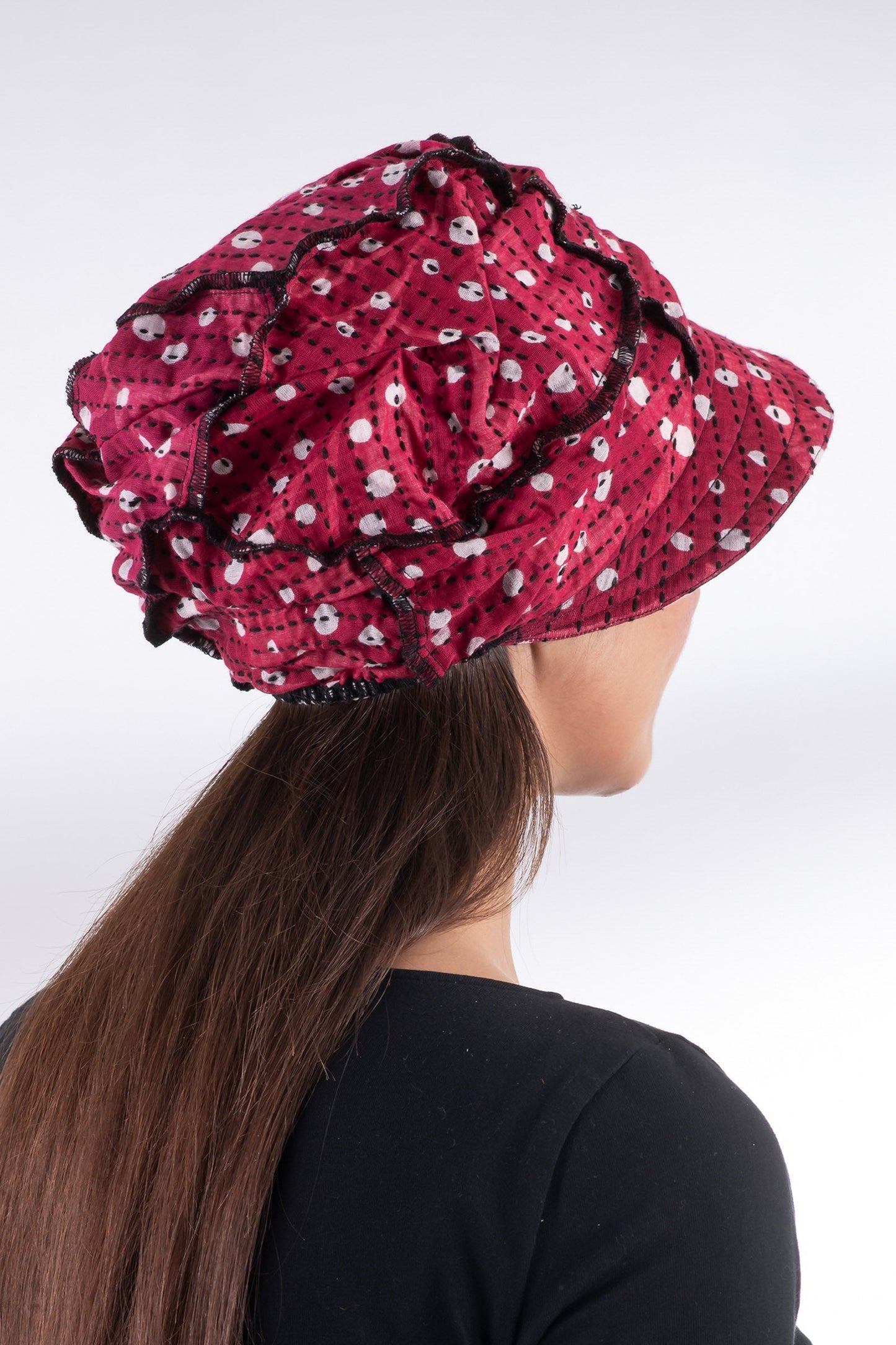 WHITE LEAF BBK KANTHA HALF BRIM HAT - mb2881-blk -