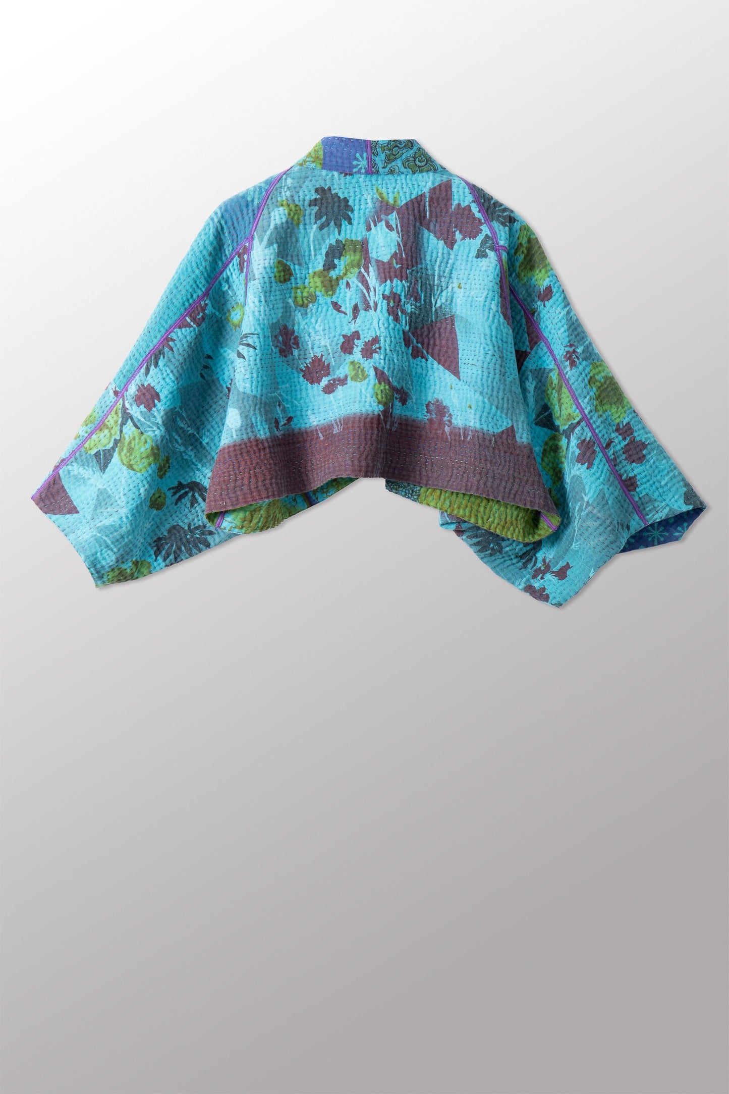 VINTAGE COTTON KANTHA PUFF SLV. SHRUG - cv4062-0050a -