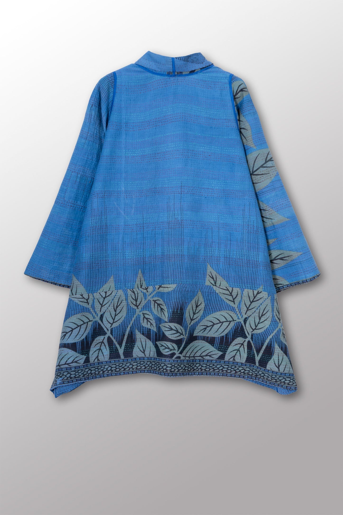VINTAGE COTTON & NEW VOILE KANTHA A-LINE JKT - cn2003-0005a -