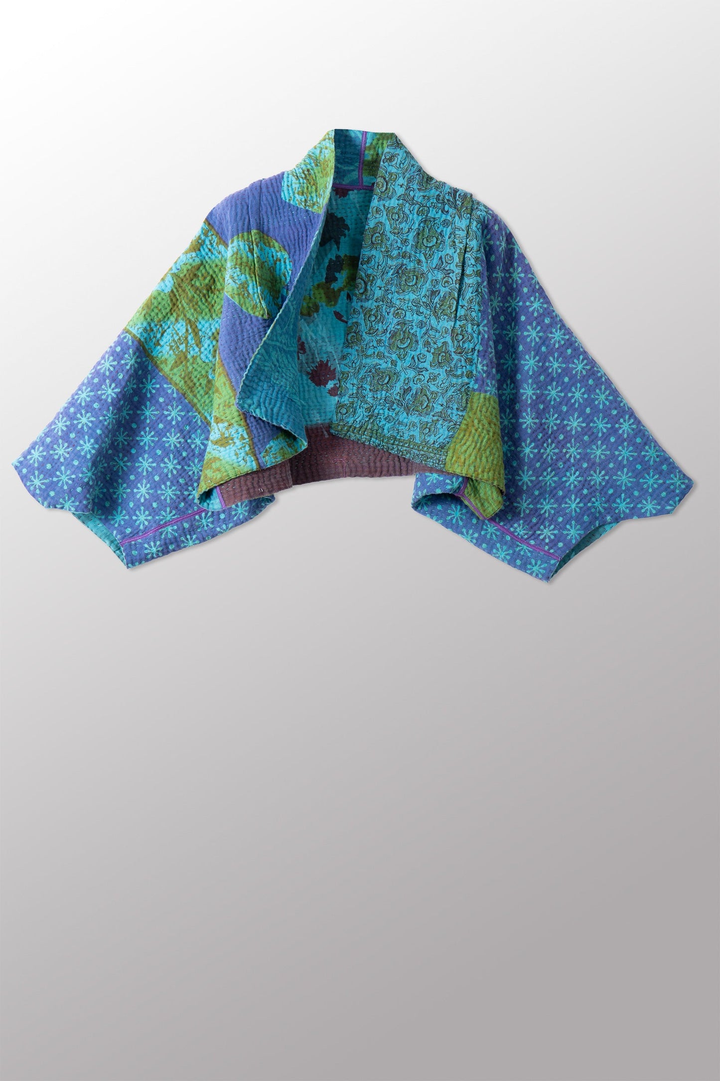 VINTAGE COTTON KANTHA PUFF SLV. SHRUG - cv4062-0050a -