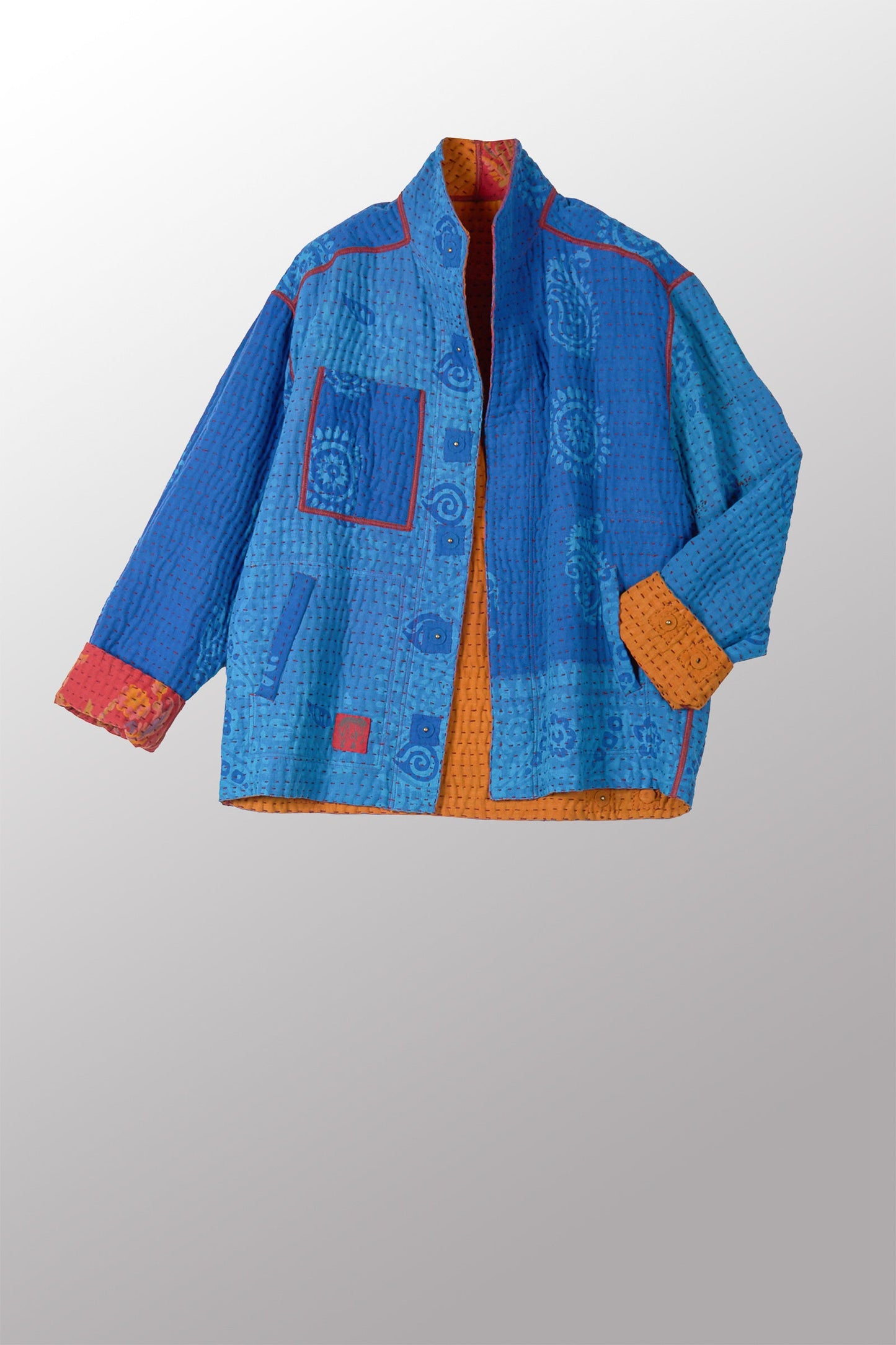 VINTAGE COTTON BBK KANTHA MEN'S BLOUSON - bb4040-0001s -