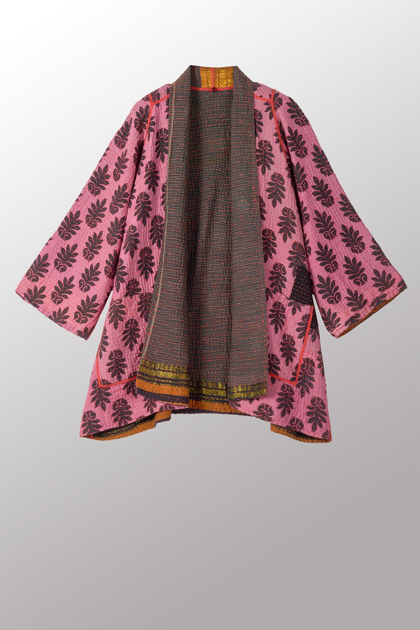 VINTAGE COTTON BBK KANTHA A-LINE JKT - bb4003-mlt -
