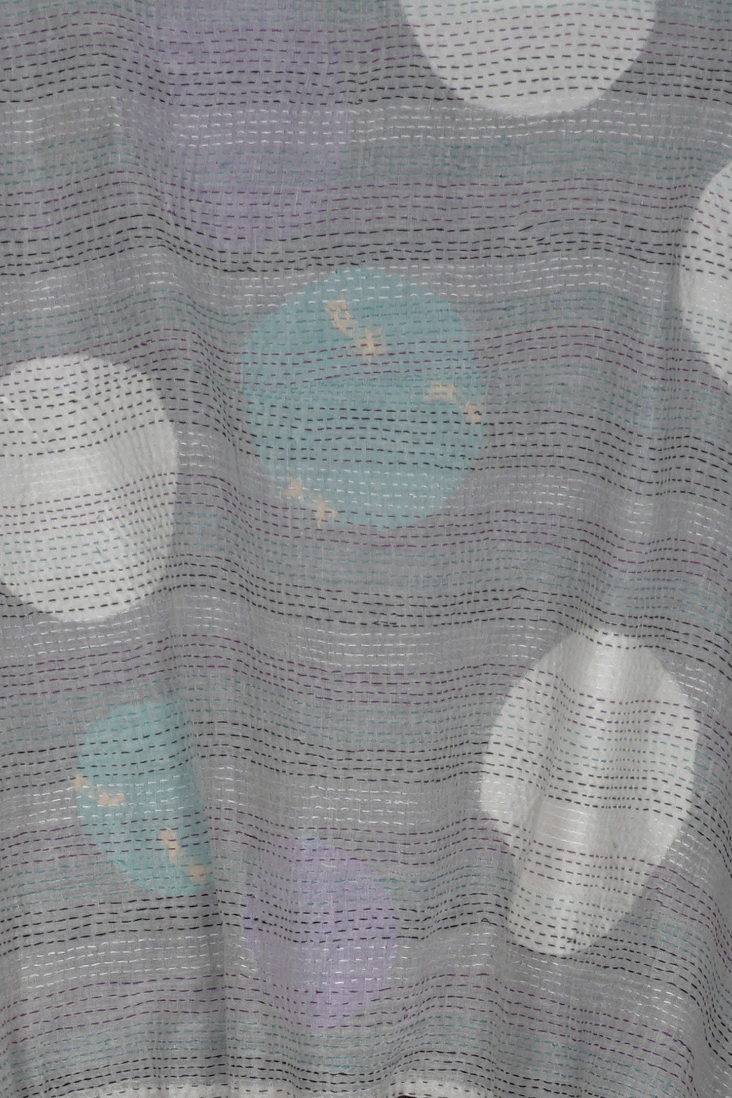 CUT OUT KANTHA 3/4 SLV. CROP TOP - ck2528-blu -