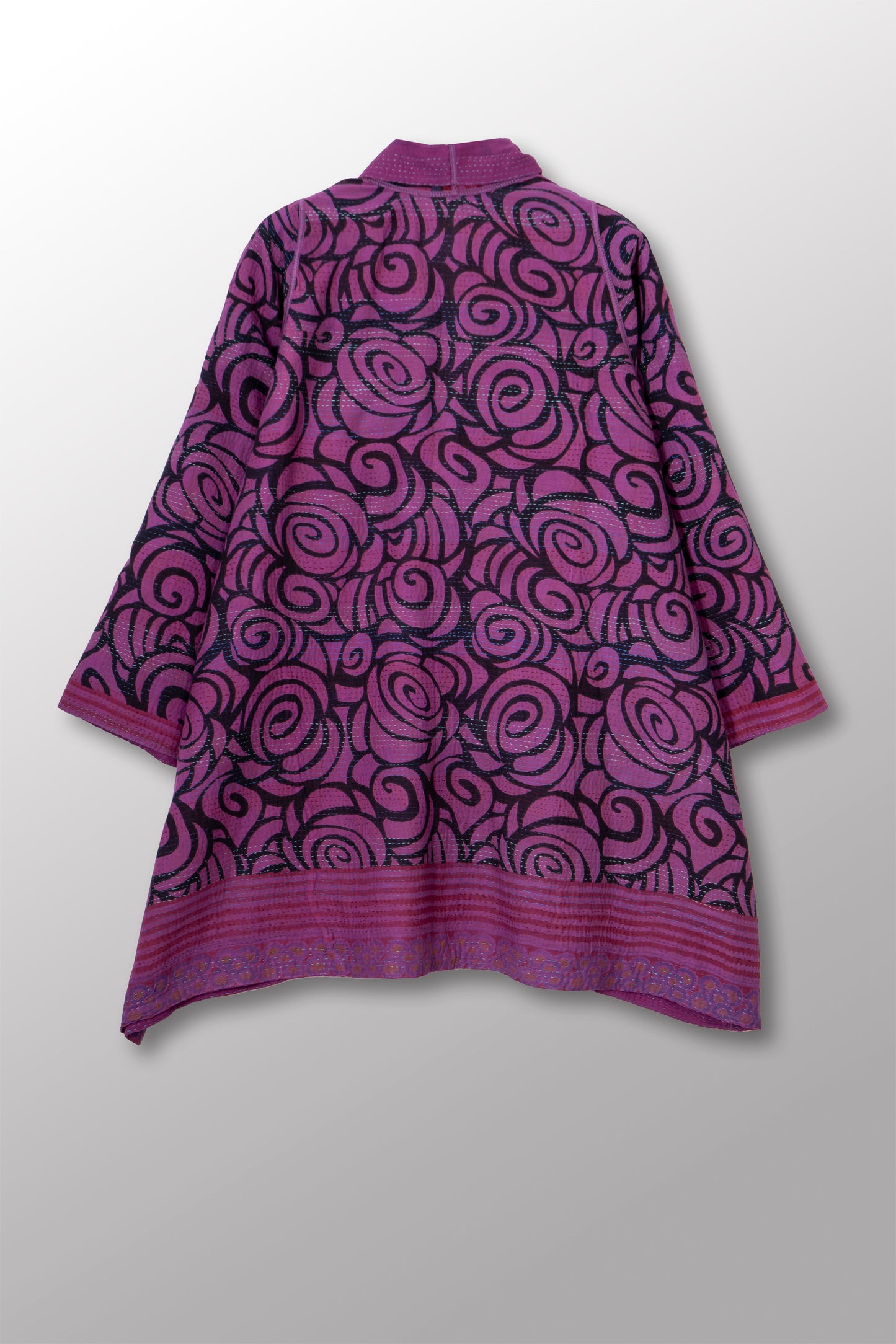 VINTAGE COTTON & NEW VOILE KANTHA A-LINE JKT - cn2003-0006a -