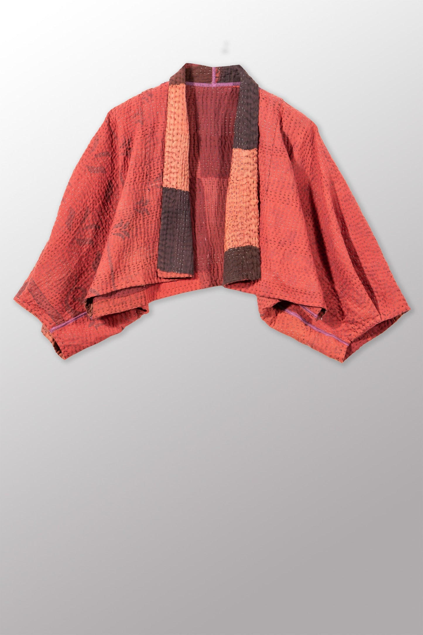 TWO TONE PATCH KANTHA PUFF SLV. SHRUG - tn4062-org -