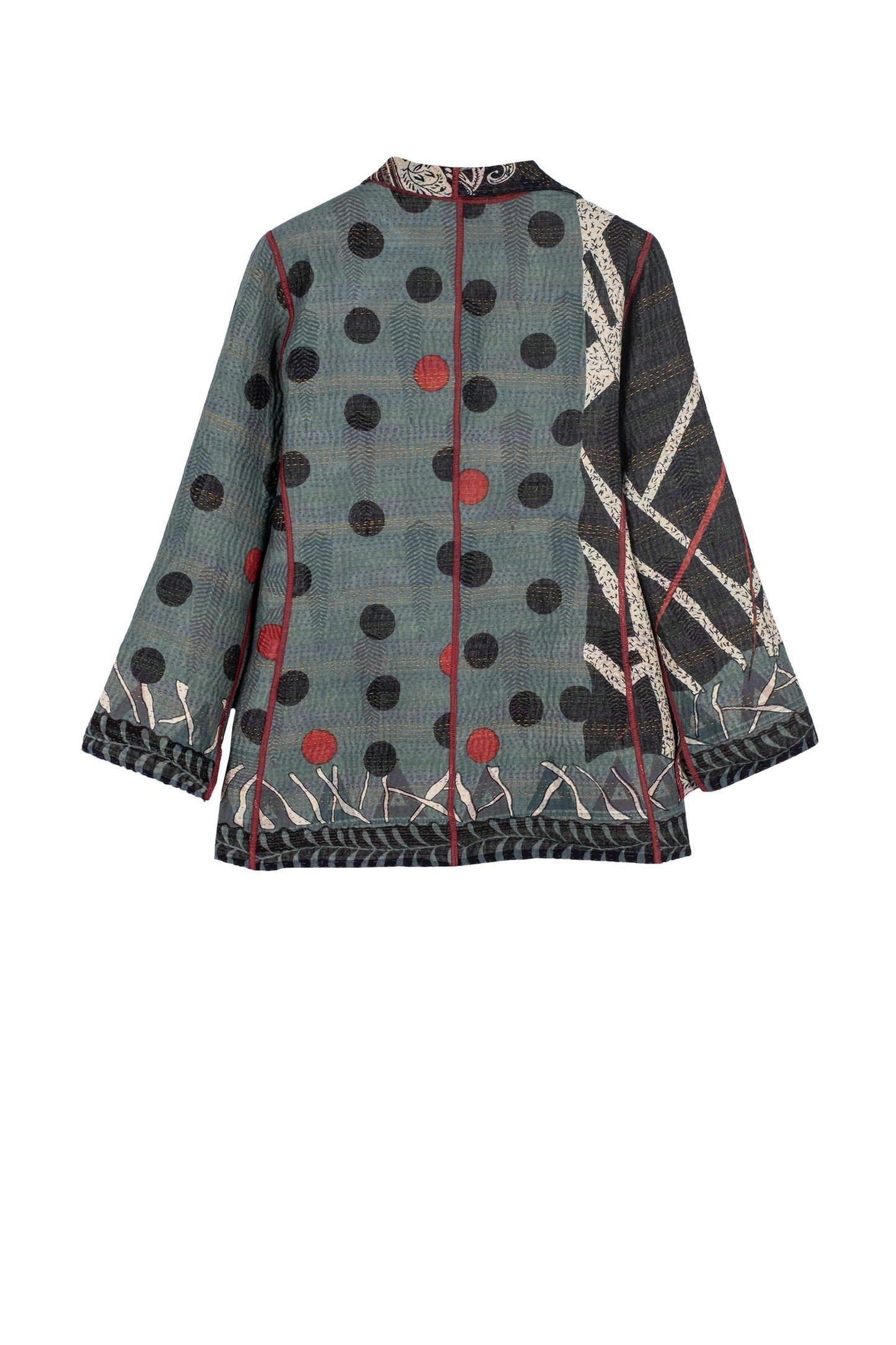 DOT & PAISLEY KANTHA SHORT JKT - dp4007-nvy -