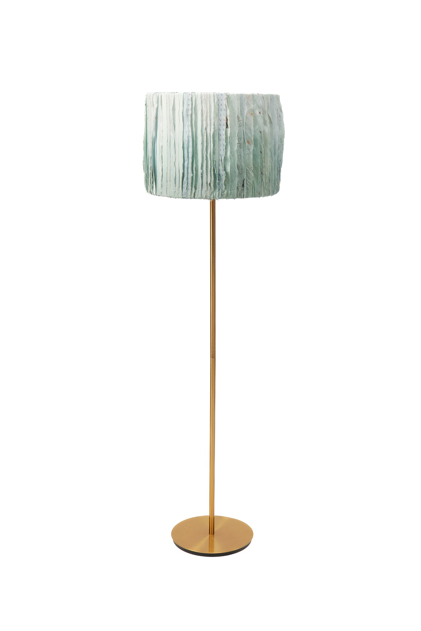 Sage Wavy Stripe Blue - Floor Lampshade