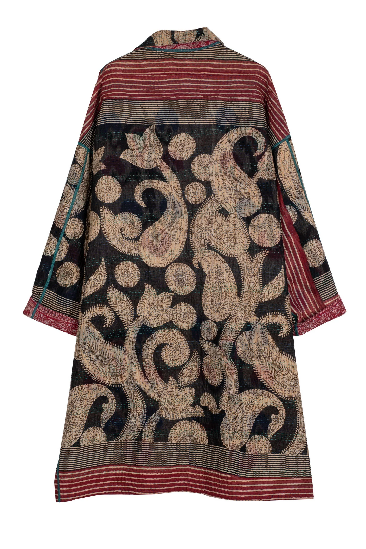 VINTAGE COTTON KANTHA OVERSIZED MEDIUM COAT - cv4331-0001a-eu -