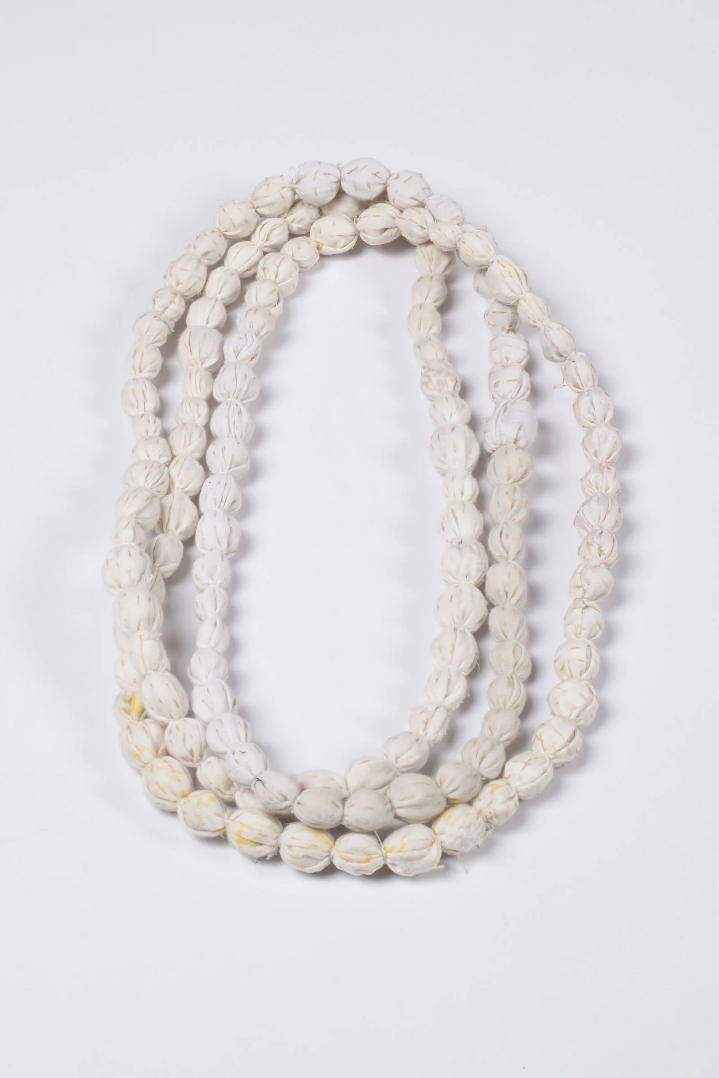 JAIPUR WHITE KANTHA TIE-BEADS LONG NECKLACE - jw2707-ivy -
