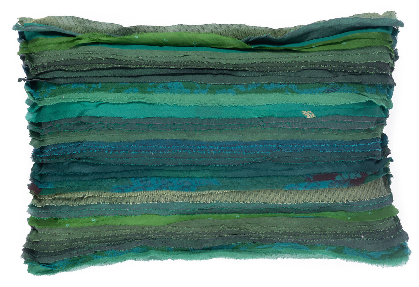 Wavy Stripe Vintage Patch Pillow Sham - Green