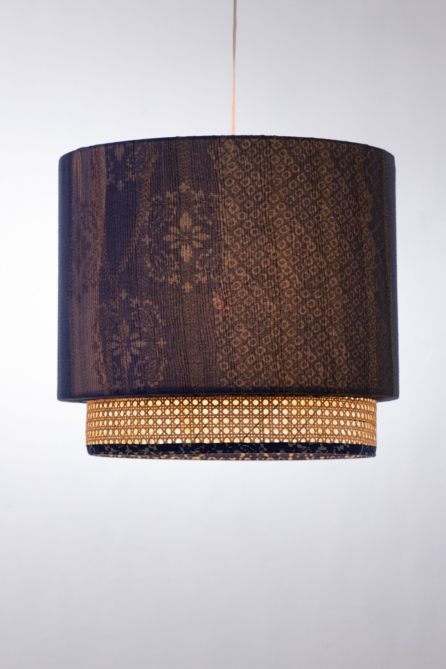 Blue Kimono Kantha Hanging Lamps (Blue)