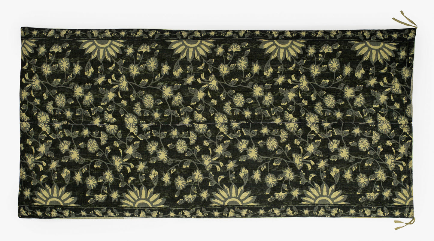 VINTAGE FRAY PATCH PRINTED KANTHA DAY BED MATTRESS COVER