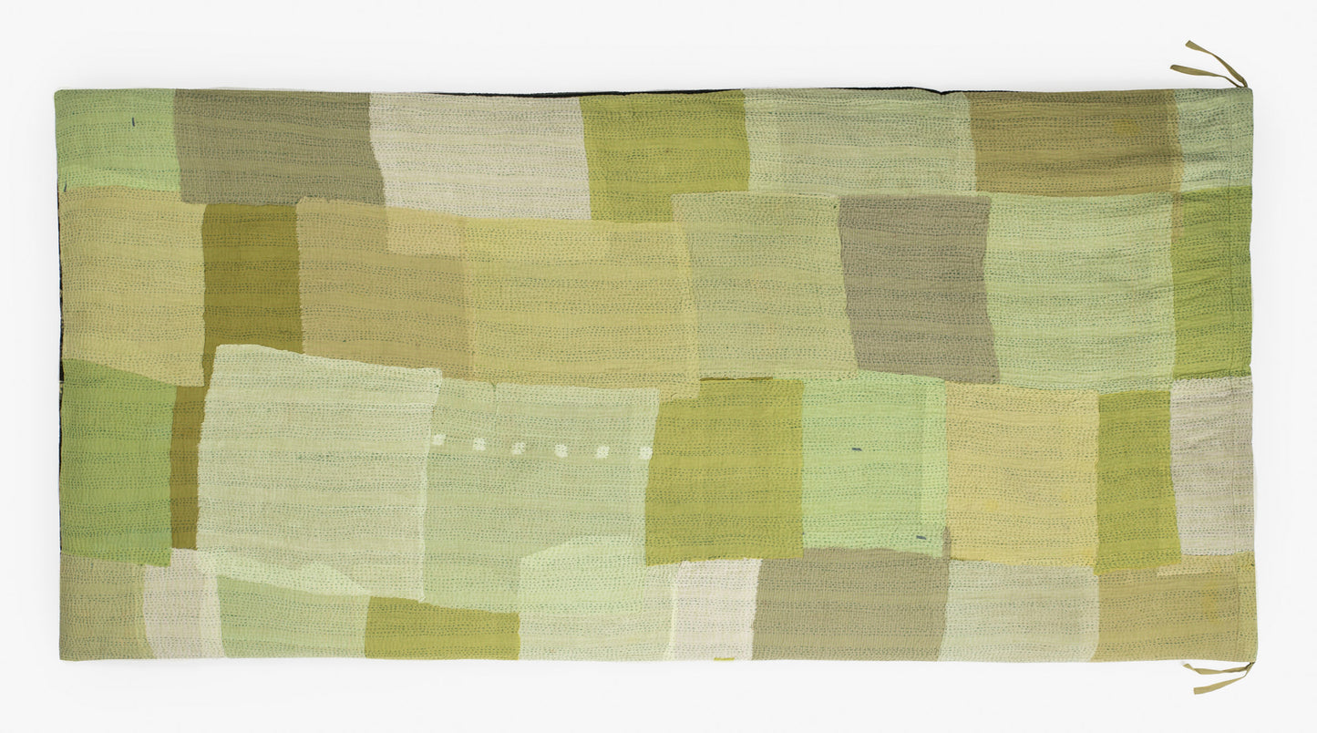 VINTAGE FRAY PATCH PRINTED KANTHA DAY BED MATTRESS COVER