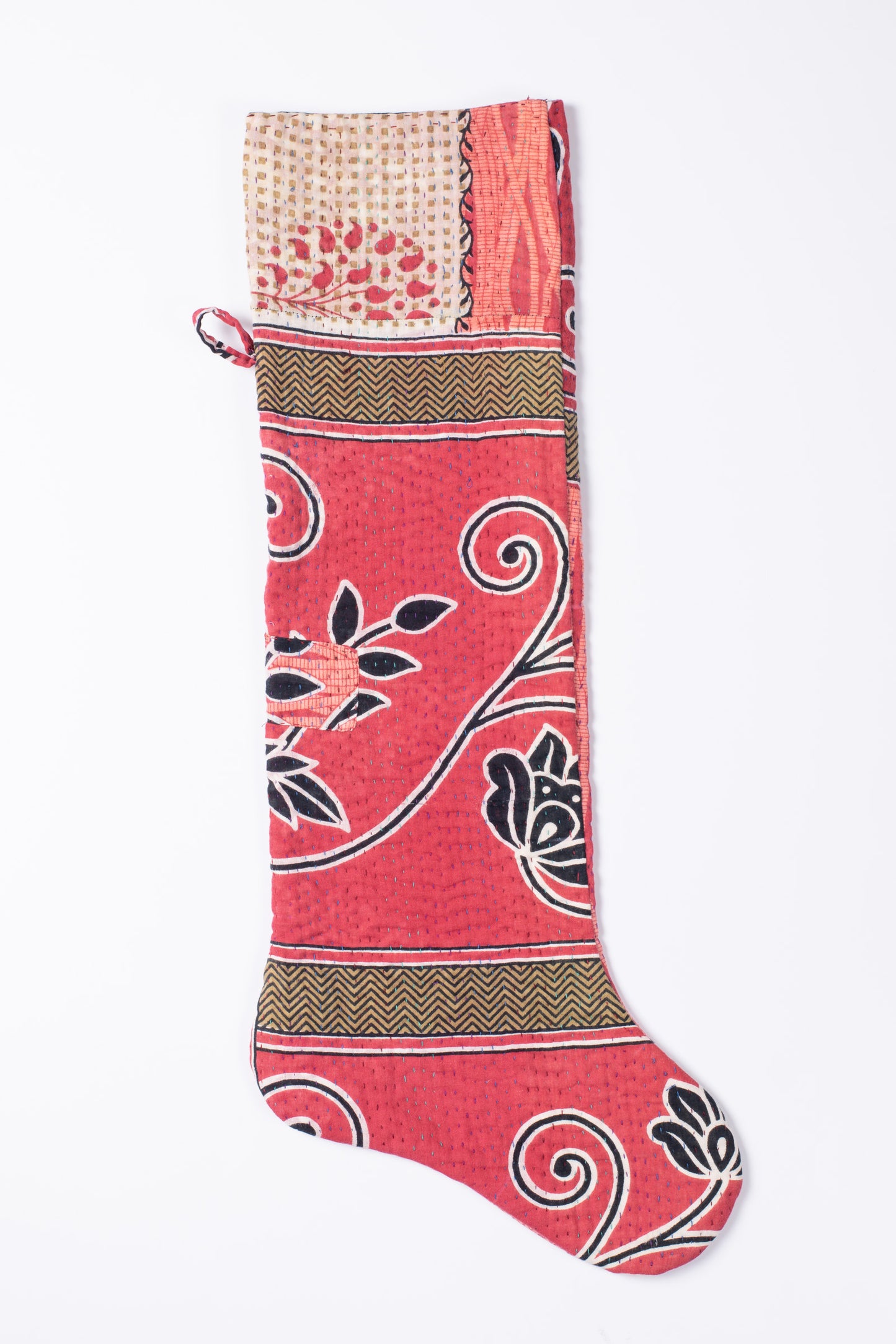 MONOTONE IKAT KANTHA STOCKINGS (REVERSIBLE) (003)