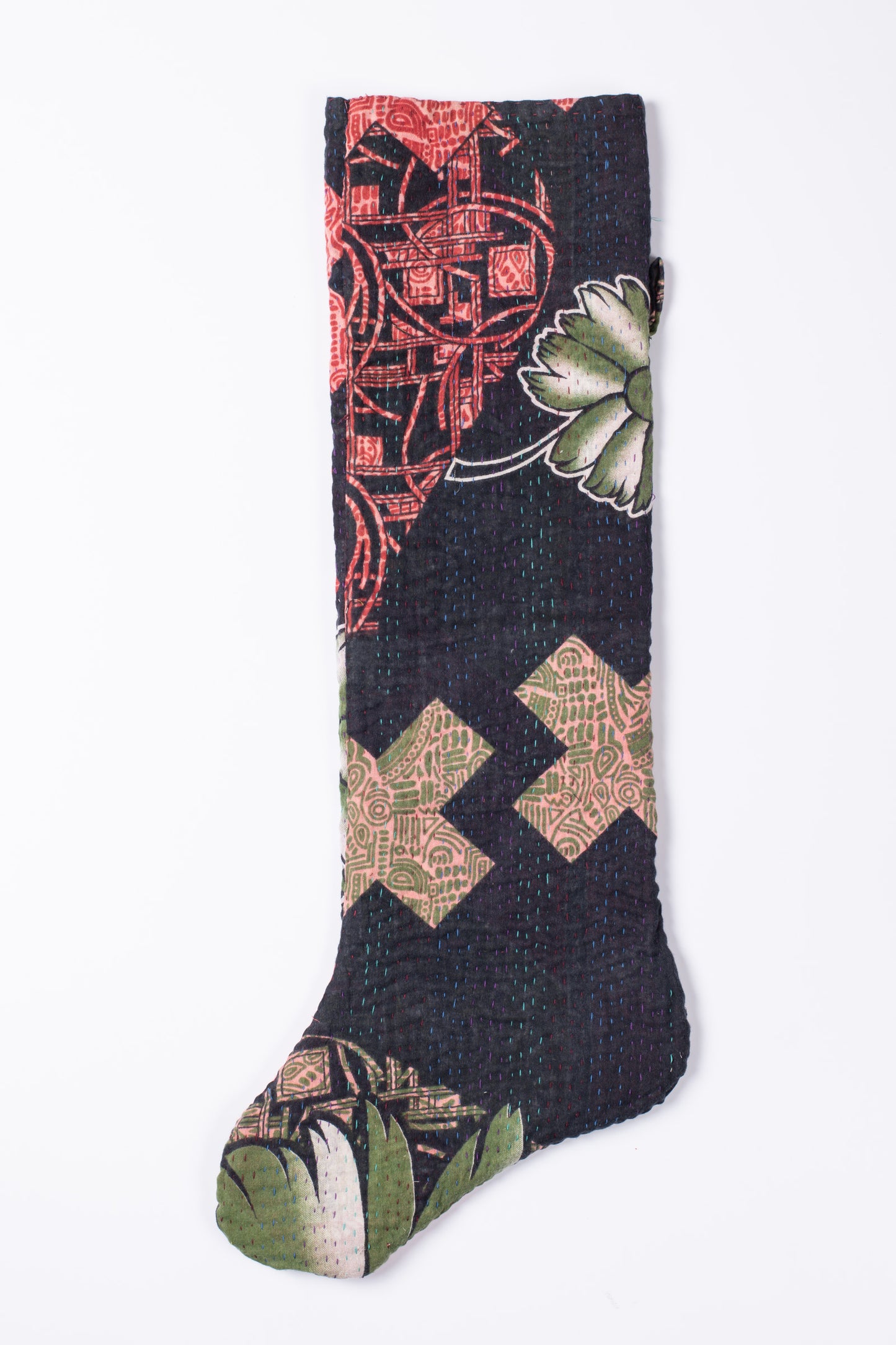 MONOTONE IKAT KANTHA STOCKINGS (REVERSIBLE) (003)
