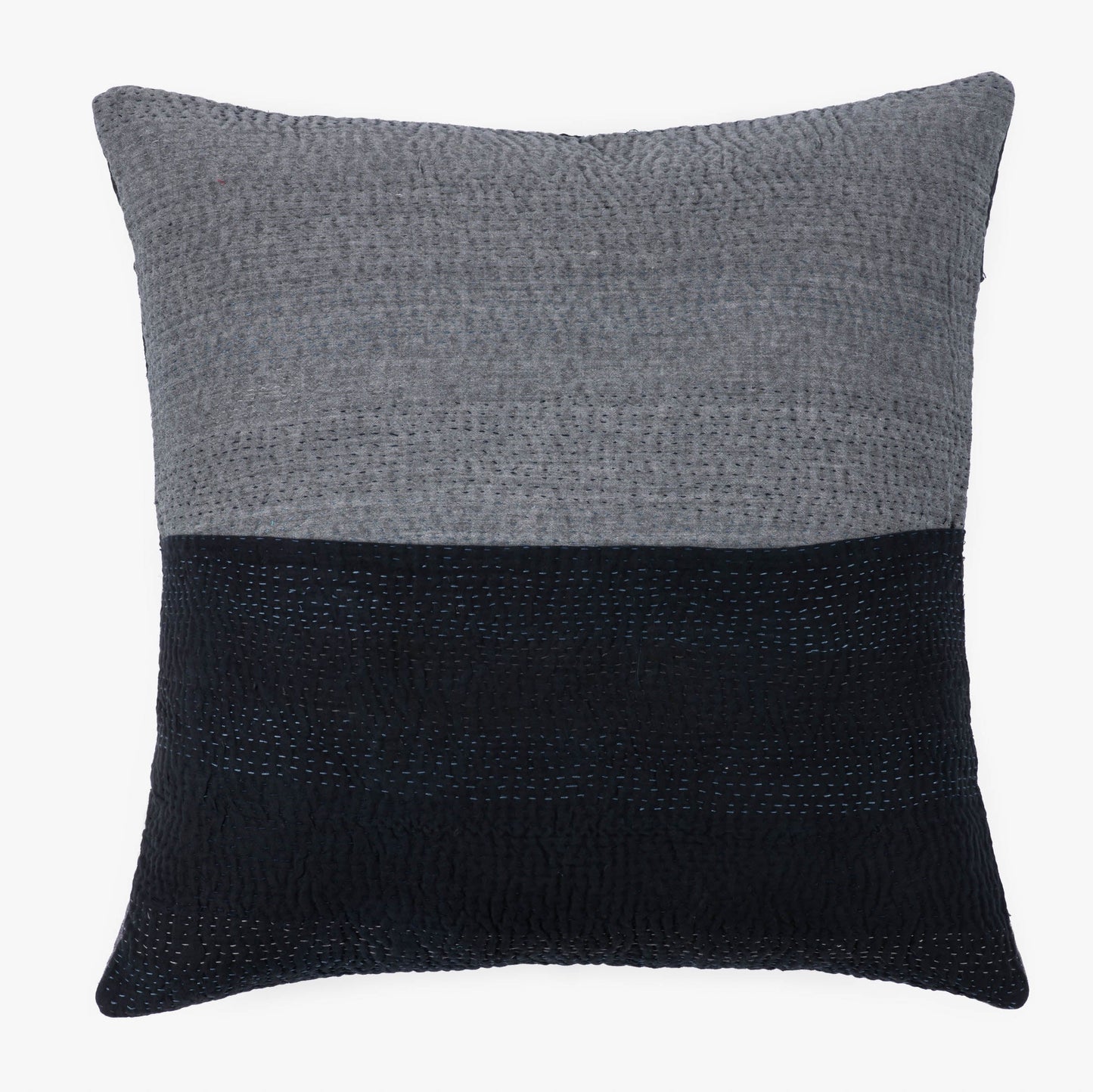 Landscape Handmade vintage Kantha Pillow - Black
