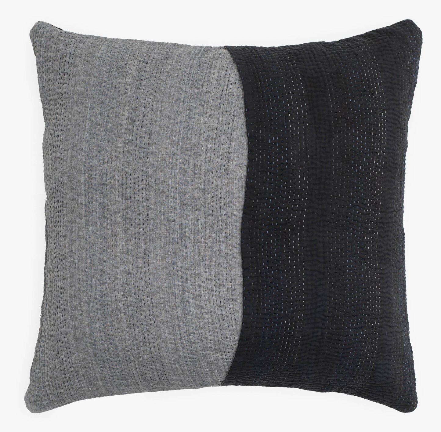 Landscape Handmade vintage Kantha Pillow - Black