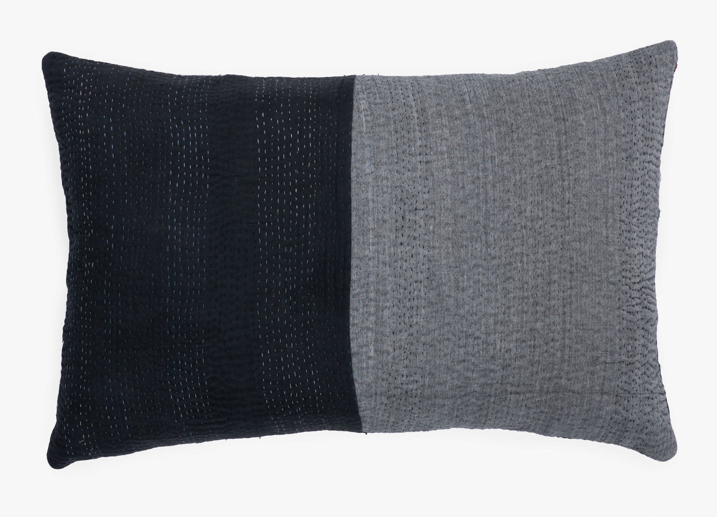 Landscape Handmade vintage Kantha Pillow - Black
