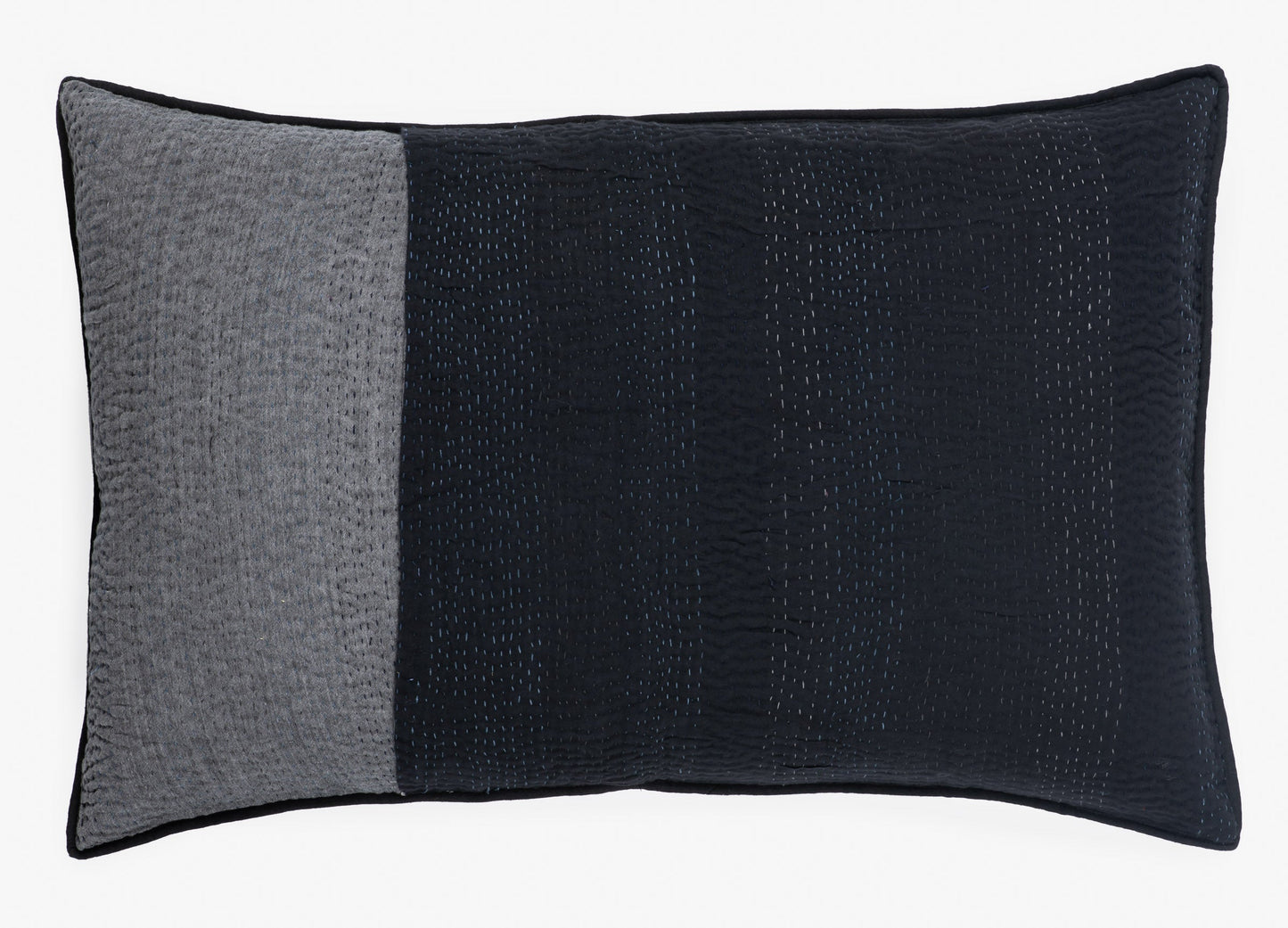 Landscape Handmade vintage Kantha Pillow - Black