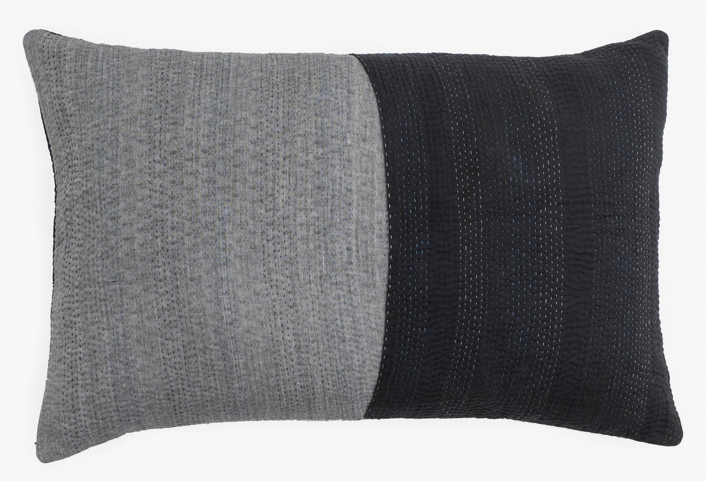 Landscape Handmade vintage Kantha Pillow - Black