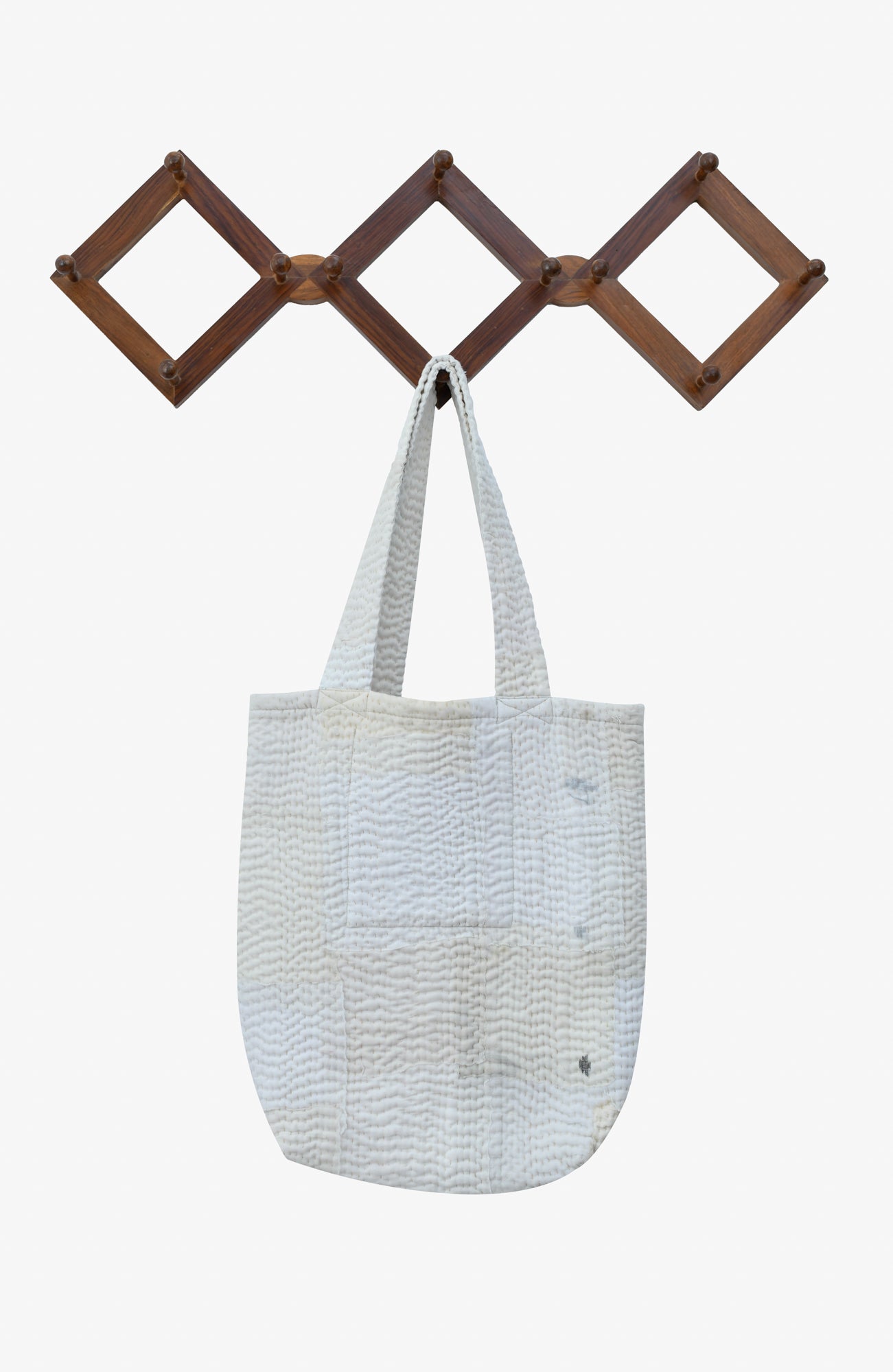 Mosaic Fray Handmade vintage Kantha Tote Bag- Cauliflower