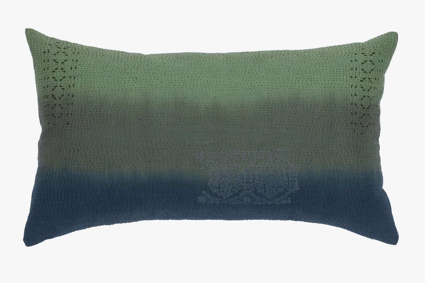 Cotton Ombre Handmade Vintage Kantha Pillow Sham - Avocado