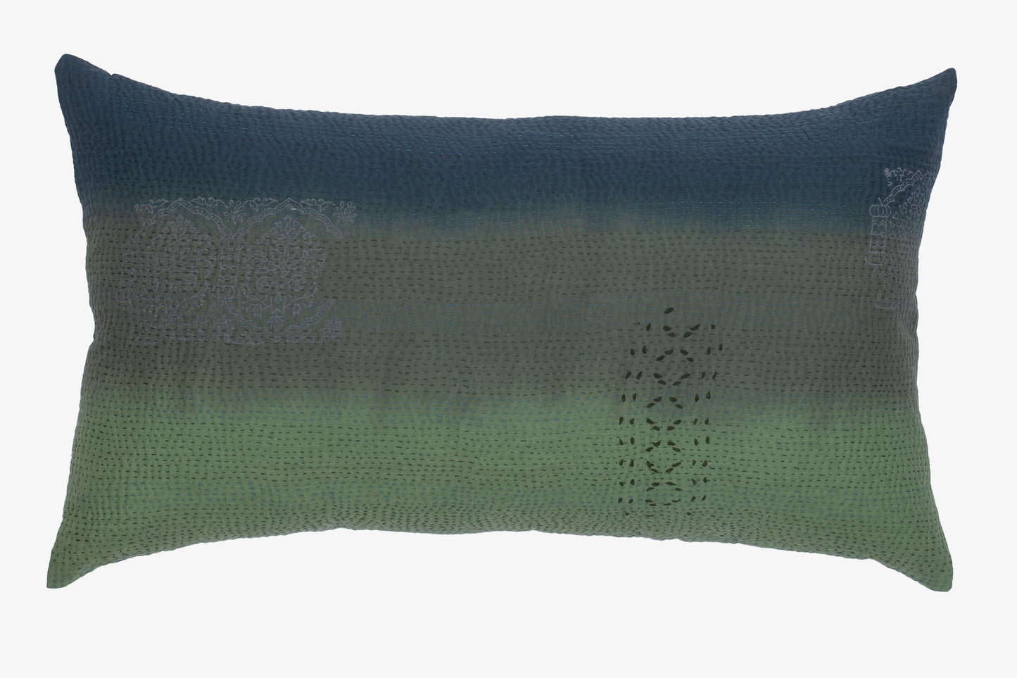 Cotton Ombre Handmade Vintage Kantha Pillow Sham - Avocado