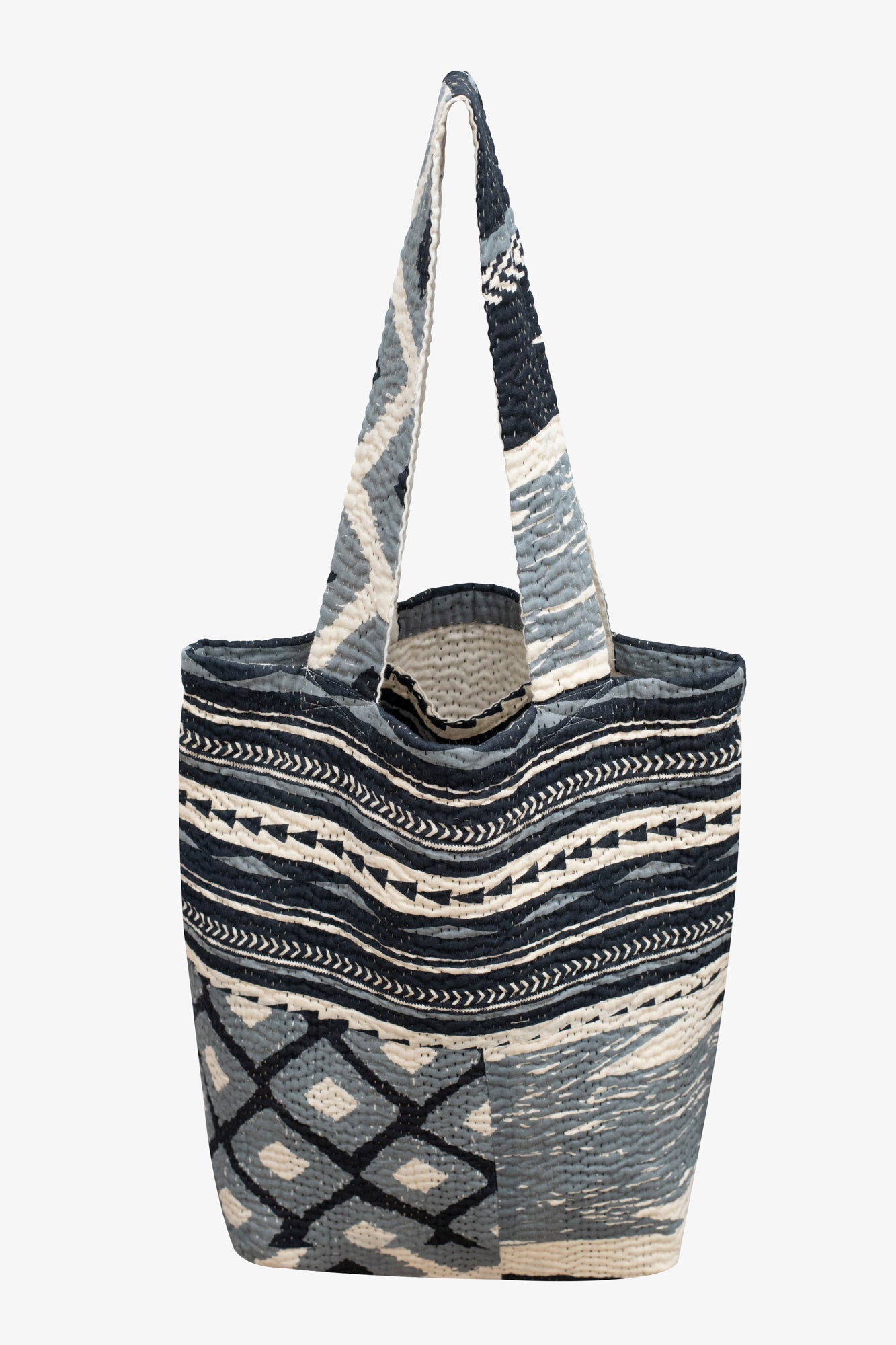 MONOTONE IKAT KANTHA TOTE BAG